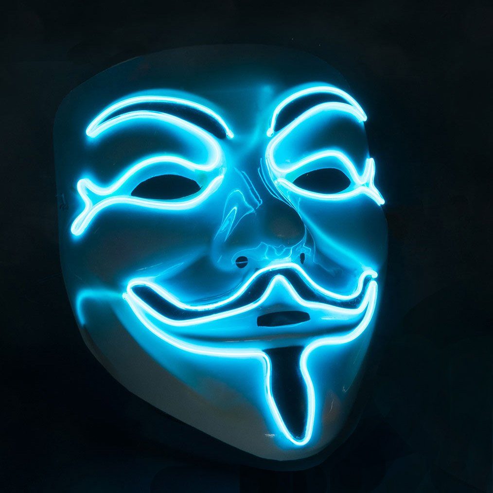 Goods+Gadgets Verkleidungsmaske LED Anonymous V wie for Vendetta, Halloween Party Kostüm Verkleidung