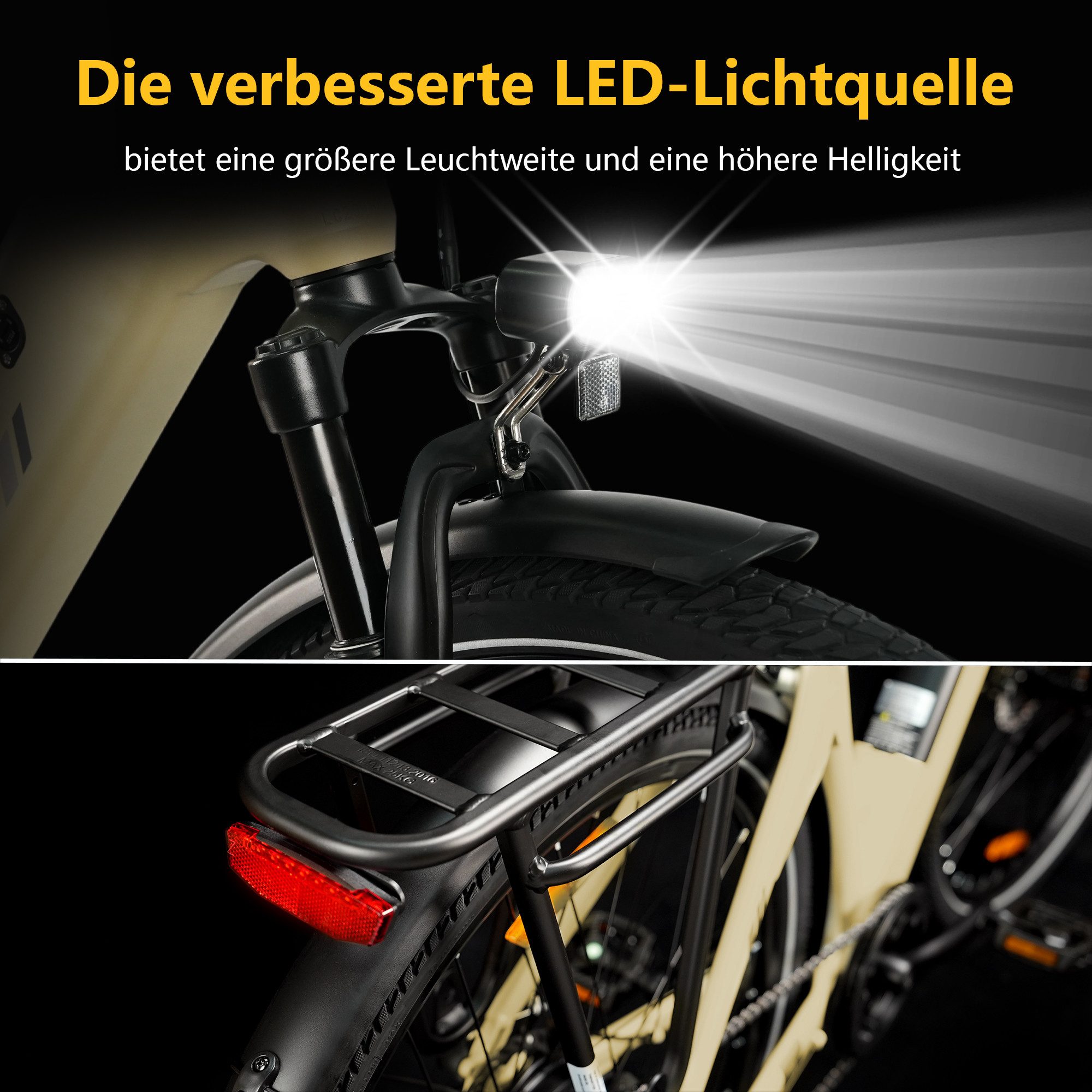 TTGO E-Bike Cityrad 28 Zoll, 150km Reichweite, C3 2.0, Elektrofahrrad, 650Wh Pedelec, 7 Gang SHIMANO, Kettenschaltung, Heckmotor, 650 Wh, 5 Unterstützungsstufen, Leicht nur 25kg, Tiefeinsteiger-Rahmen
