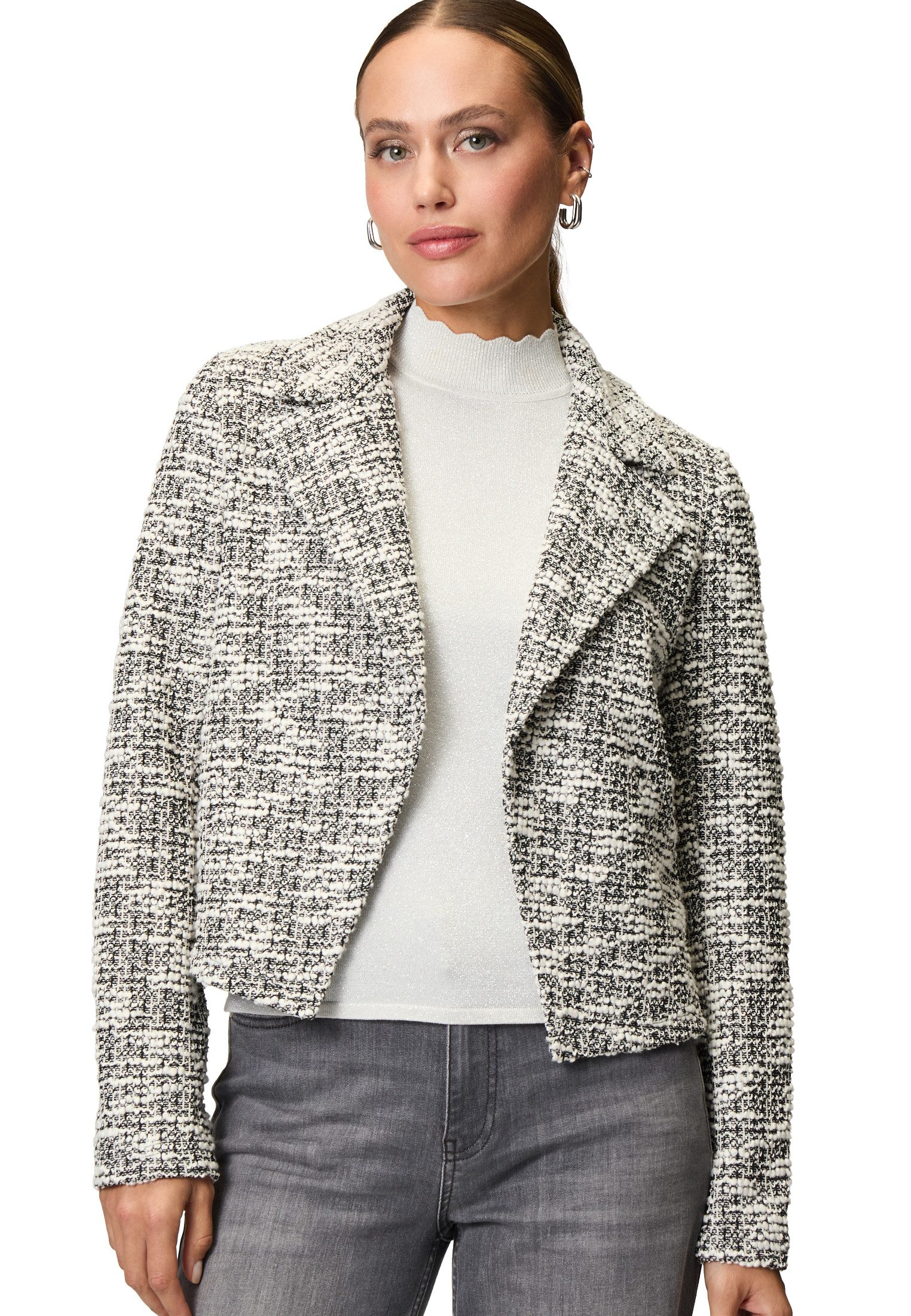 Jackenblazer zero Blazer Bouclè mit Reverskragen