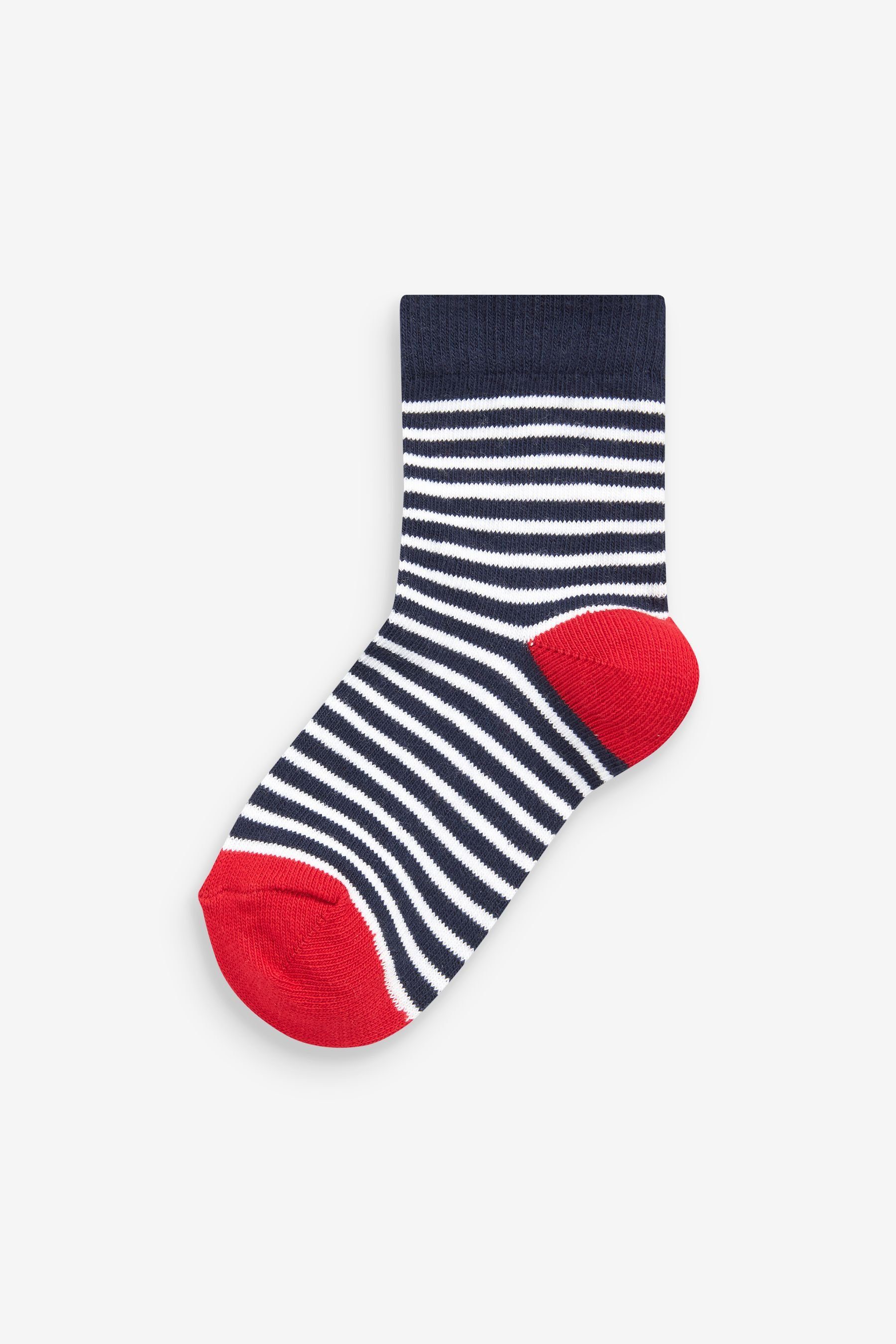 Next Kurzsocken Socken mit Baumwollanteil, (1-Paar) Red/White/Navy hohem 5er-Pack London