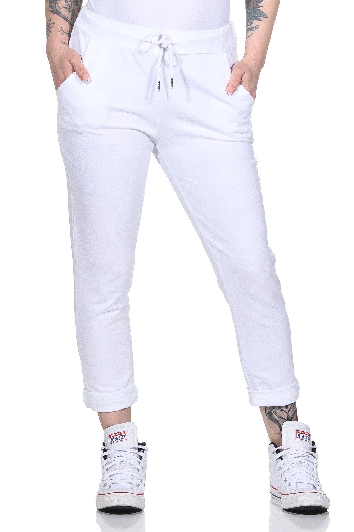 CLEO STYLE Jogginghose Damen Jogginghose 94 Weiß