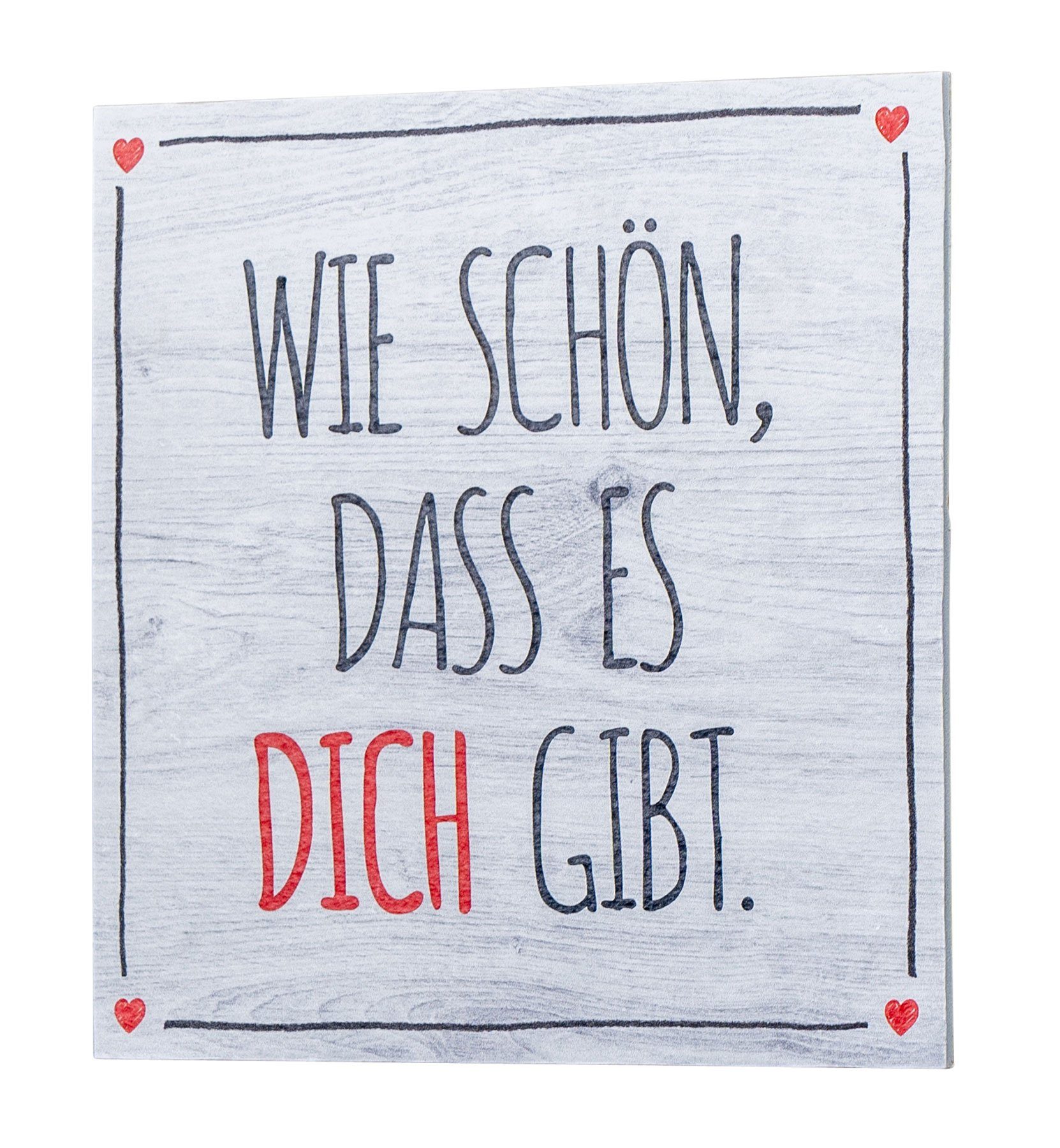 Levandeo® Wandbild, Wandbild 20x20cm Schön dass es dich gibt Spruch Wandschild Bild