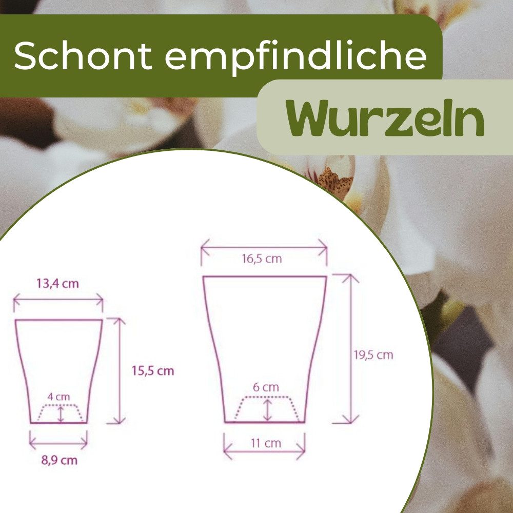 GarPet Blumentopf Orchideentopf Transparent Orchideen Übertopf Kunststoff Stufenboden – Bild 5 von 5