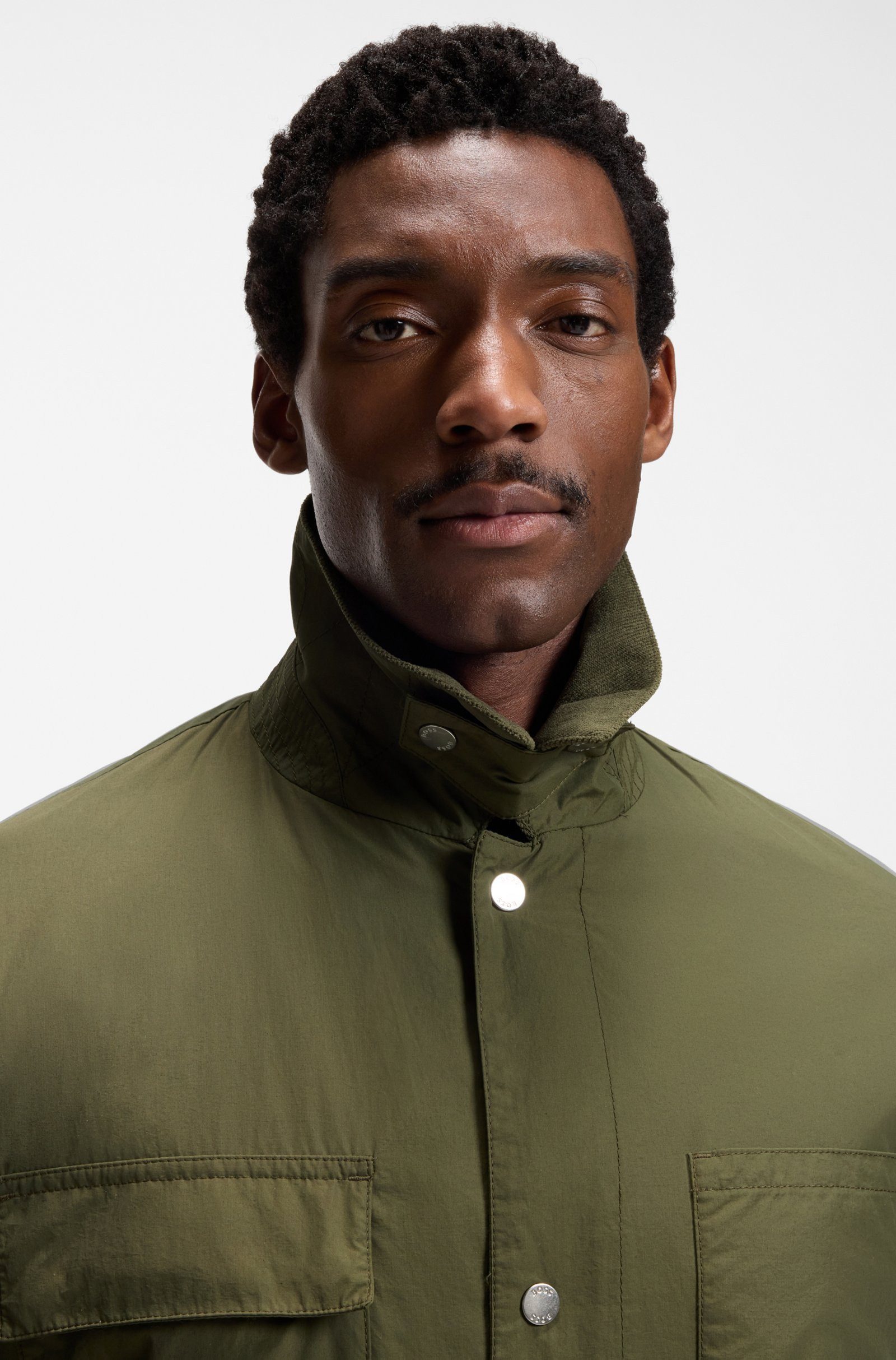 BOSS Parka Corpo mit Karo-Innenfutter (1-St)