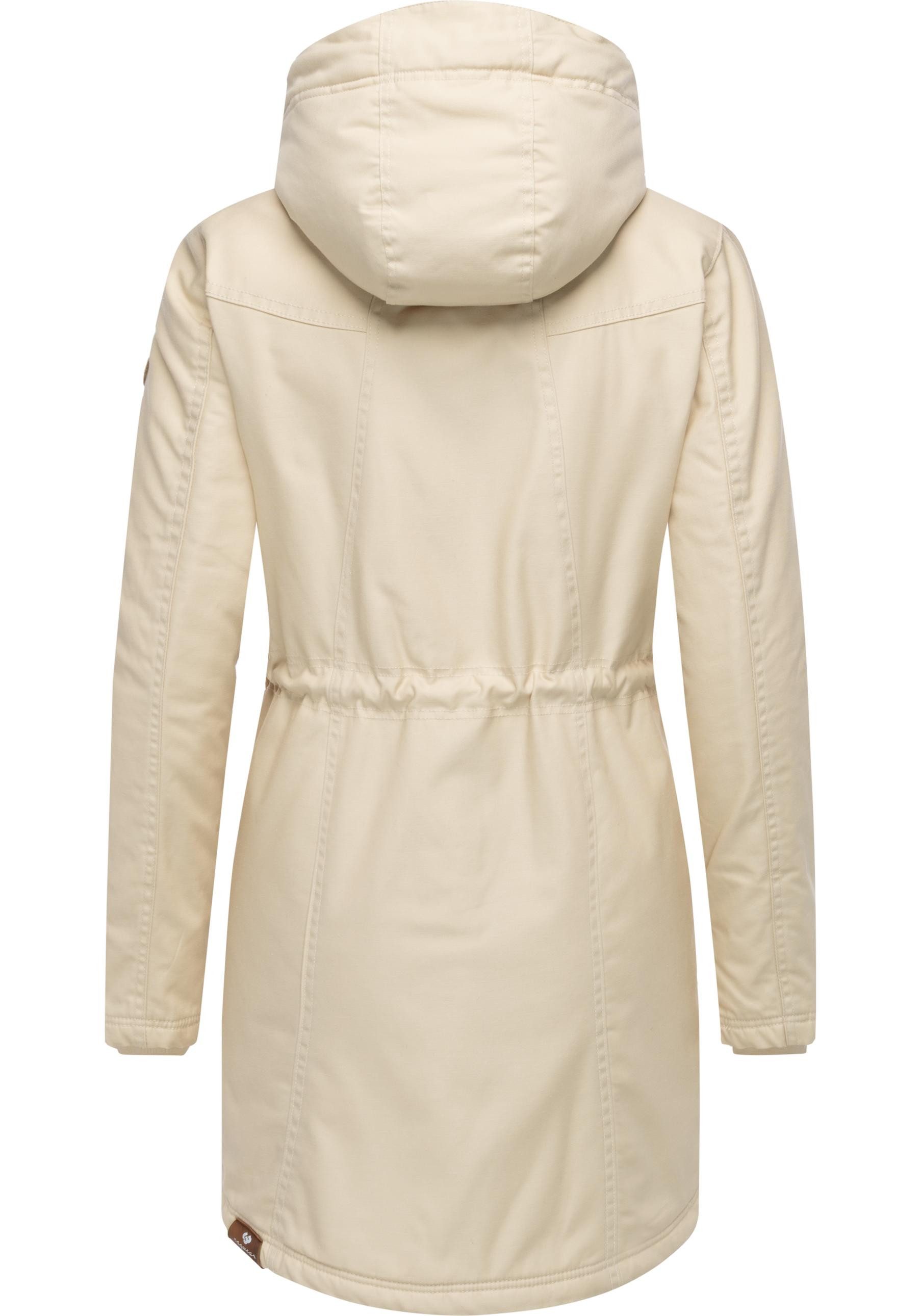 Ragwear Wintermantel Elsie stylischer Winterparka mit Kapuze und Teddyfleece