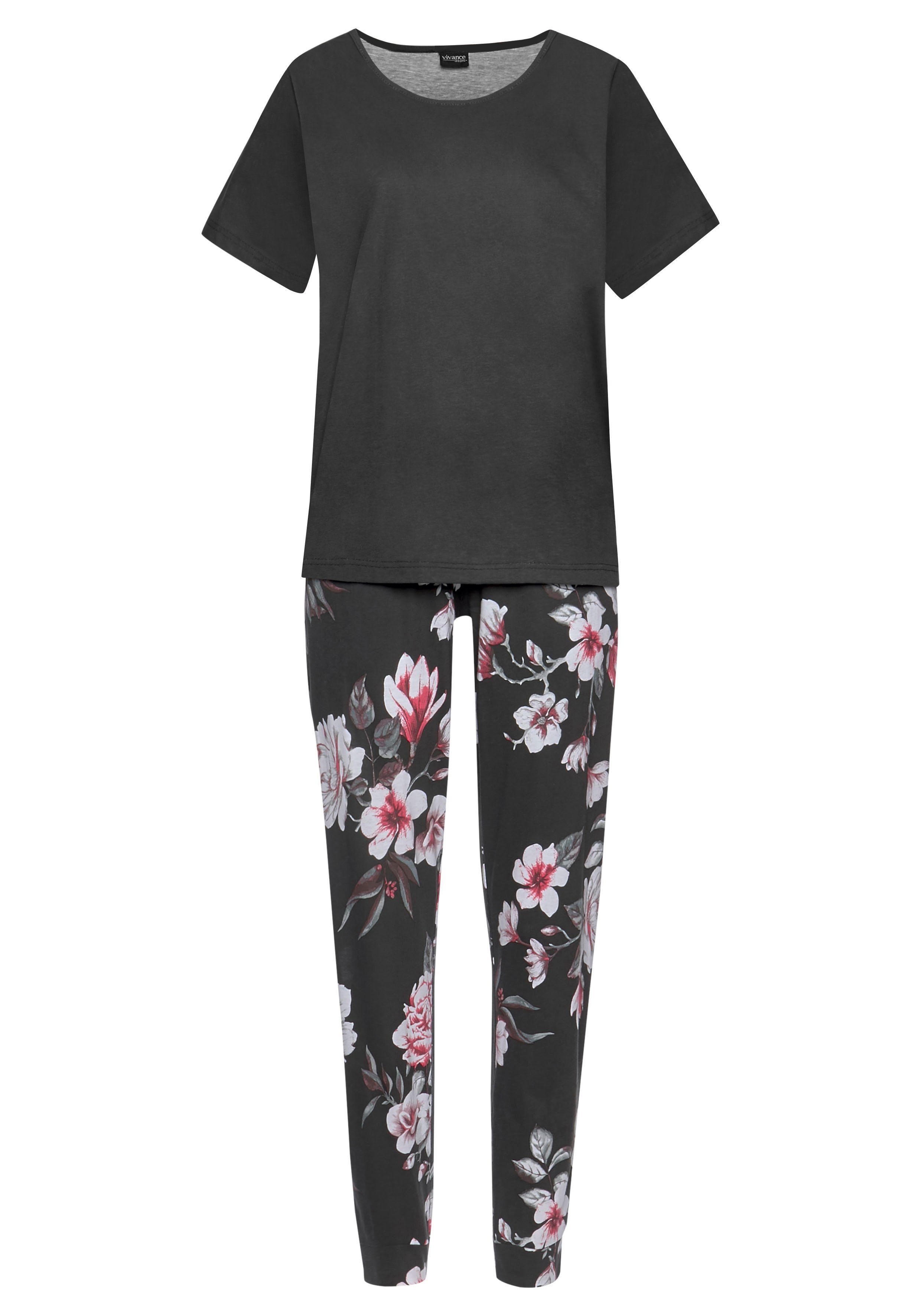 Vivance Dreams Pyjama (Set, 2 tlg) mit Blumendruck
