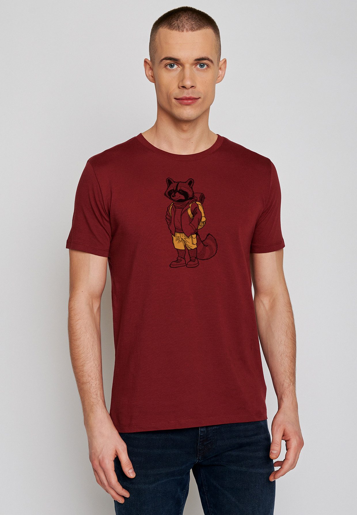 T-Shirt Guide Animal Raccoon Hike Motiv Tiere Waschbär