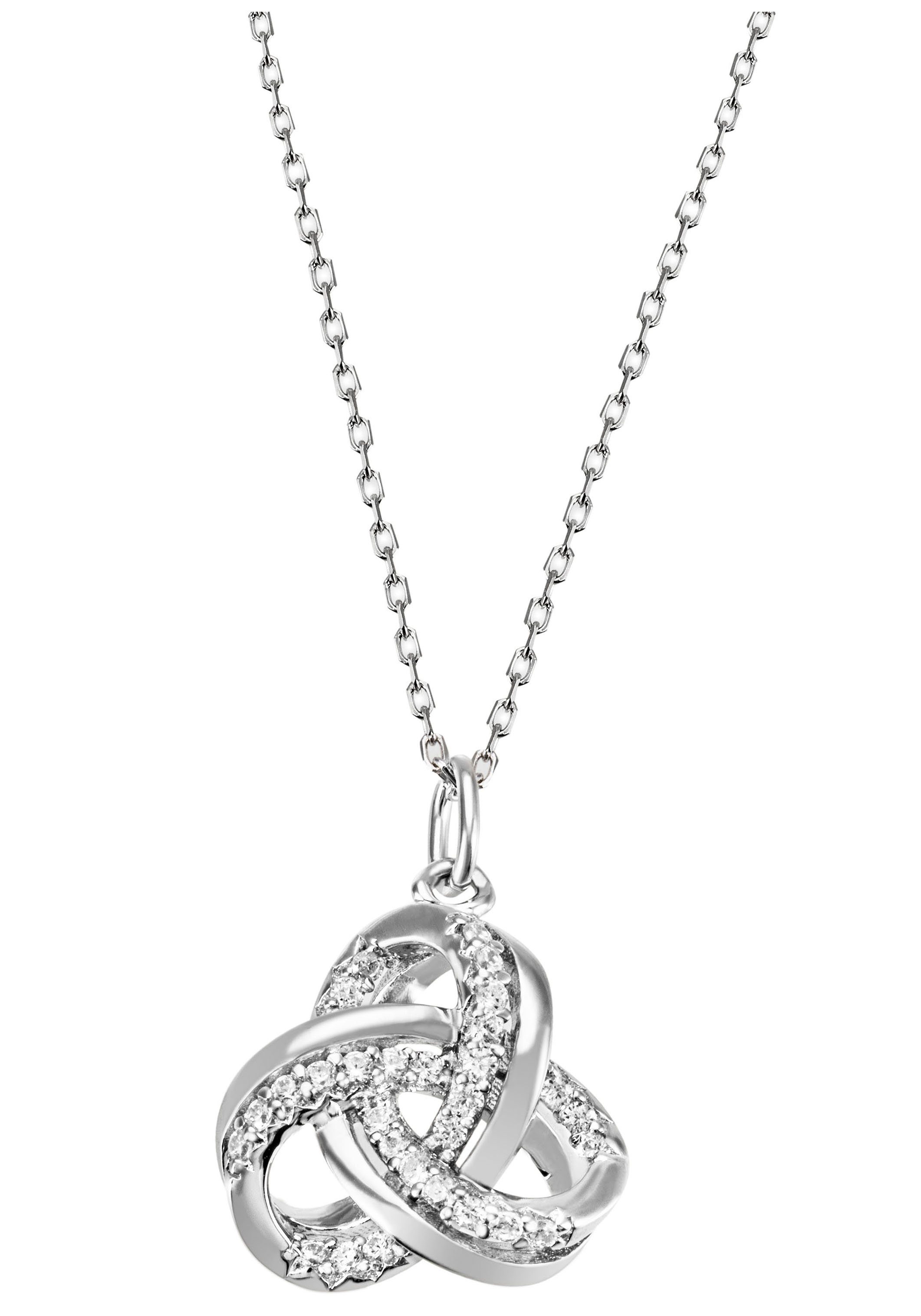 Firetti Kette mit Anhänger Schmuck Geschenk Silber 925 Halsschmuck Halskette Ankerkette Knoten, zu Kleid, Shirt, Jeans, Sneaker! Anlass Geburtstag Weihnachten