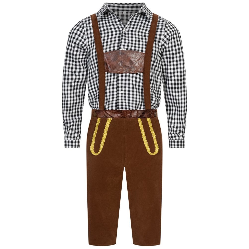 MIESEPETER Trachten-Kostüm, Kostüm-Set bestehend aus Hose mit Trägern und Hemd