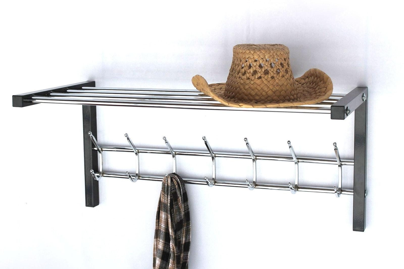 DanDiBo Wandgarderobe mit Hutablage Art.389 Garderobe 70 cm Kleiderhaken Wandregal Haken. € 99,99