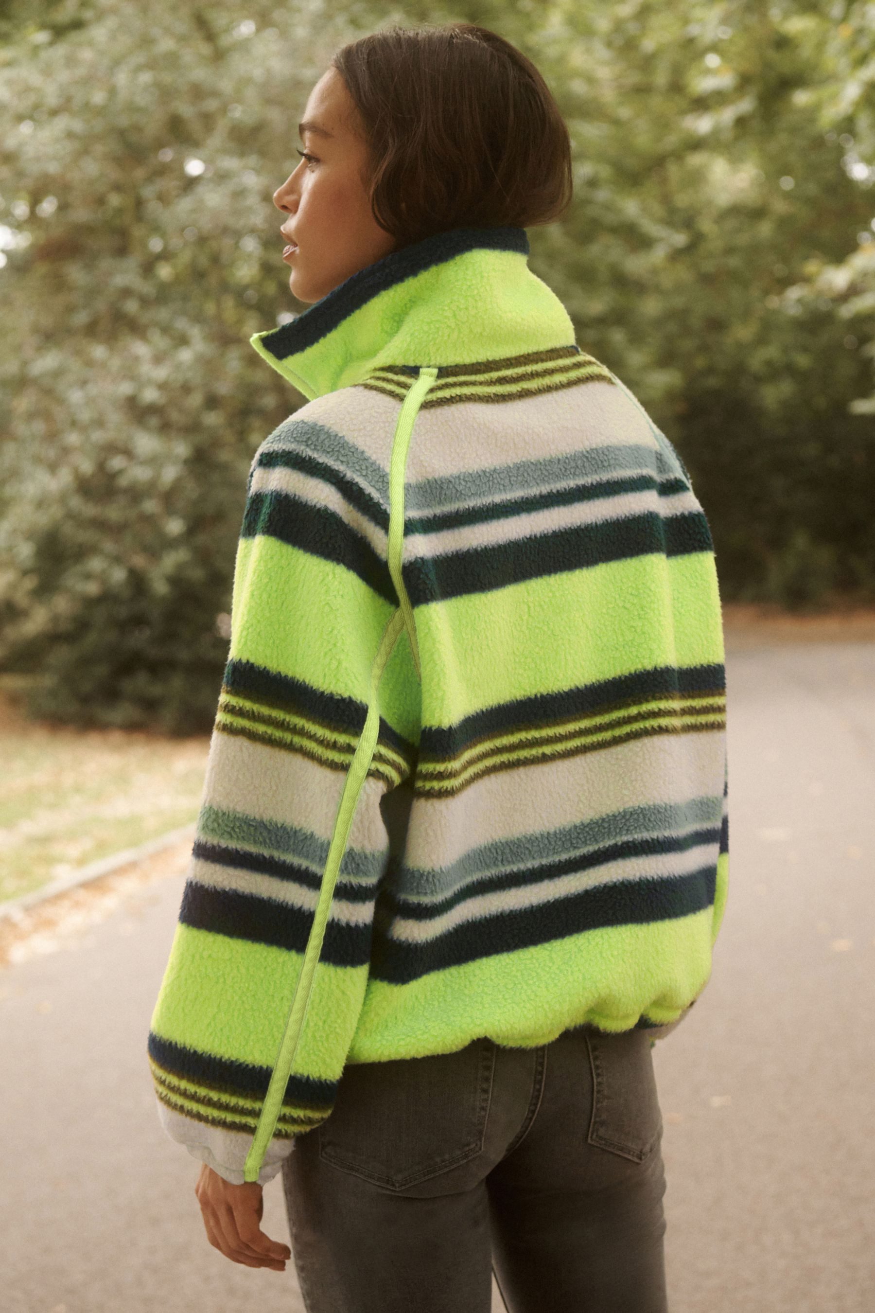 Next Fleecepullover Active Borg-Jacke mit Viertelreißverschluss (1-tlg)