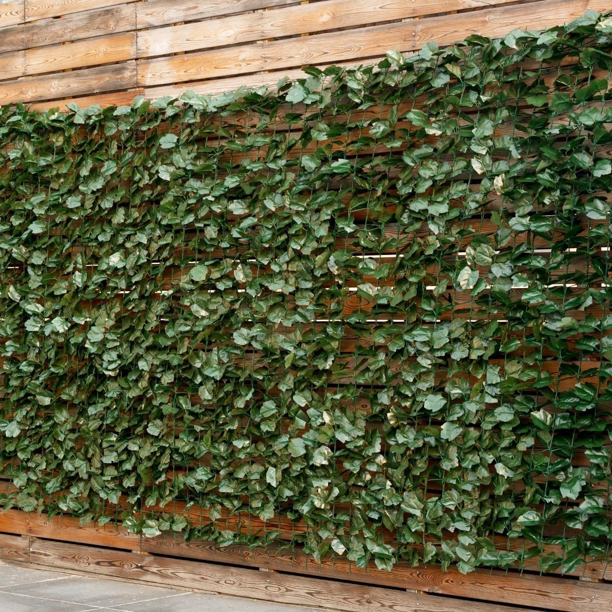 Kunstpflanze Efeu, COSTWAY, Höhe 150 cm, Pflanzenwand, Sichtschutz, L: 240cm