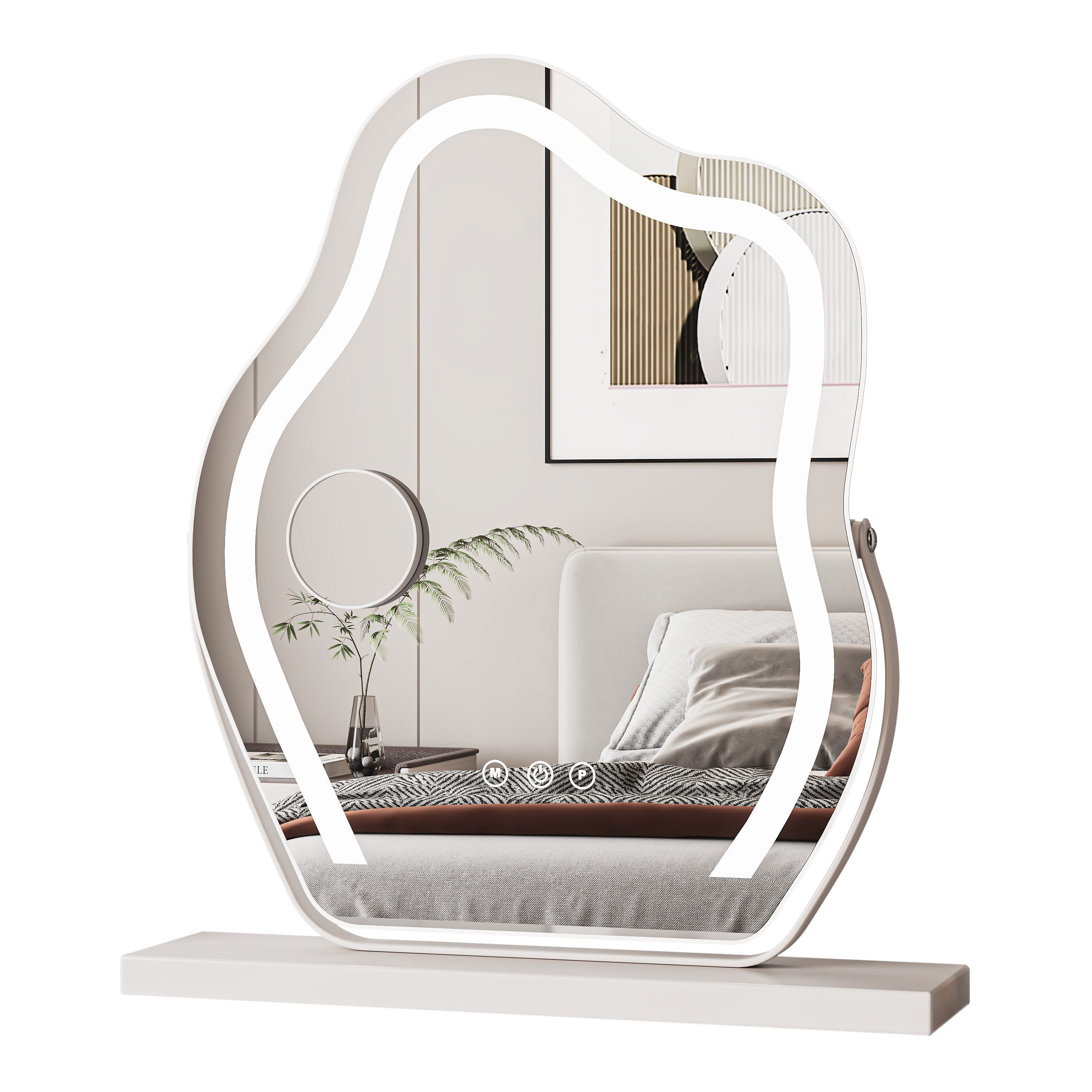 Dripex Schminkspiegel Dekorative Unregelmäßiger Spiegel mit 3 Farblichtmodi günstig online kaufen