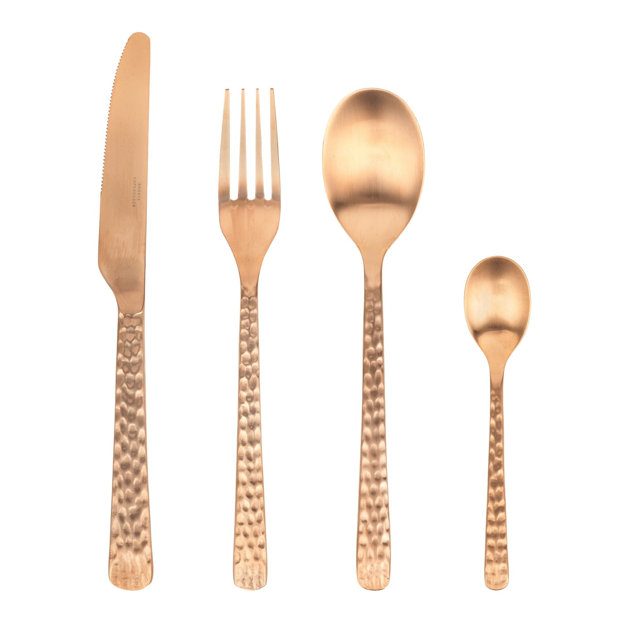 Broste Copenhagen Besteck-Set Broste Copenhagen Hune hammered Besteck Copper (1-tlg), Edelstahl 18/8