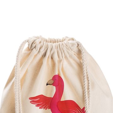 Mr. & Mrs. Panda Sporttasche Flamingo Yoga - Transparent - Geschenk, Sporttasche, Beutel, Stoffbeu (1-tlg), Pandacharme