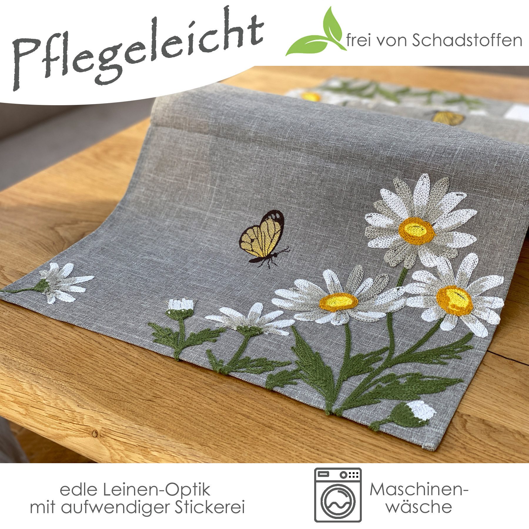 heimtexland Tischdecke Tischdeko Serie Blumen Tischwäsche Deko Kissen (1-tl günstig online kaufen