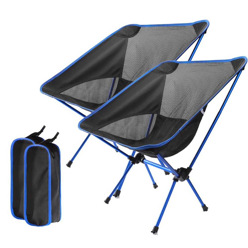 GelldG Campingstuhl Campingstühle 2er-Set Faltbar Ultraleichter Leicht Camping Stuhl