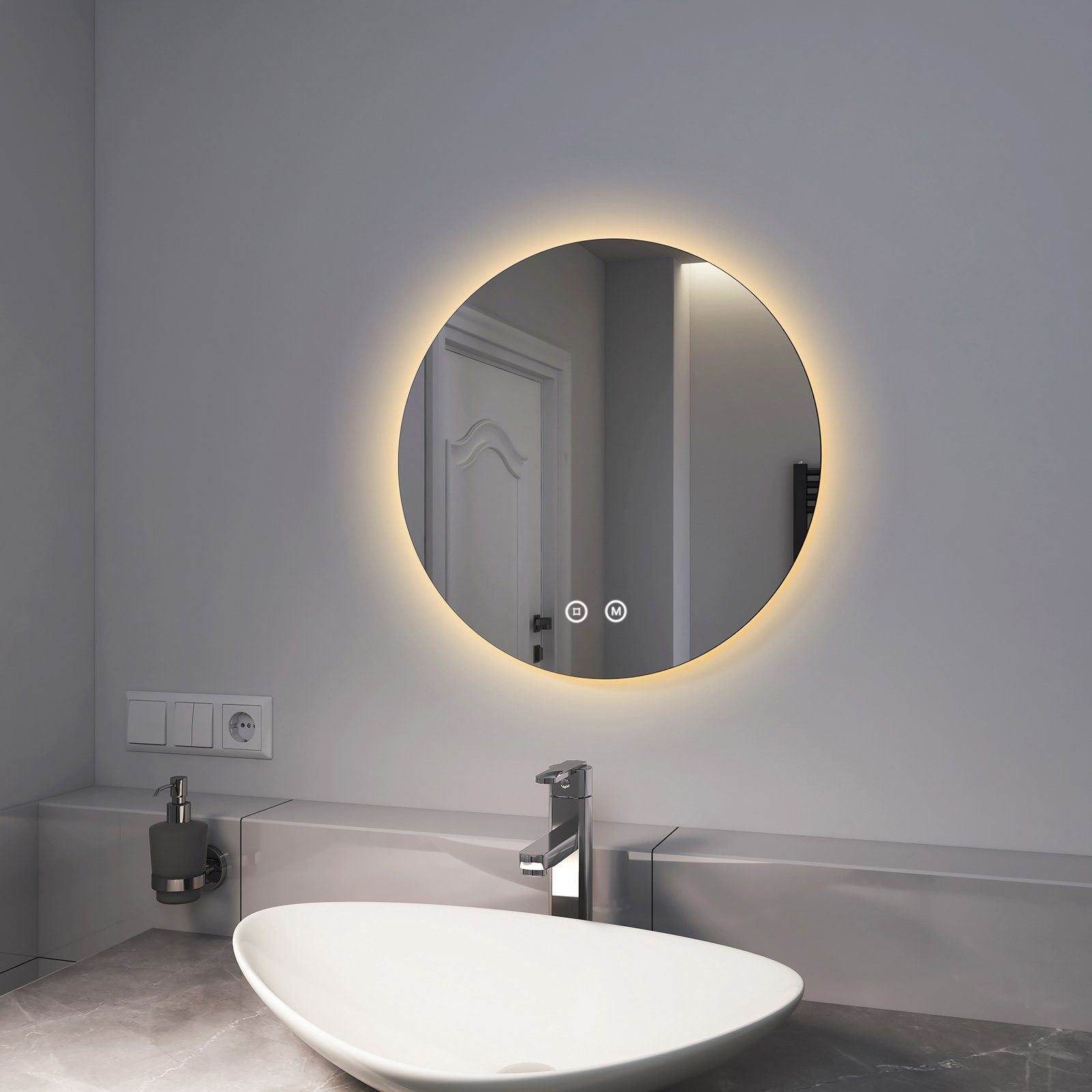 UNIQ Runder Spiegel mit LED-Licht und Saugnapf x10 Vergrößerungsspiegel -  Weiß 1 St - SHOP APOTHEKE