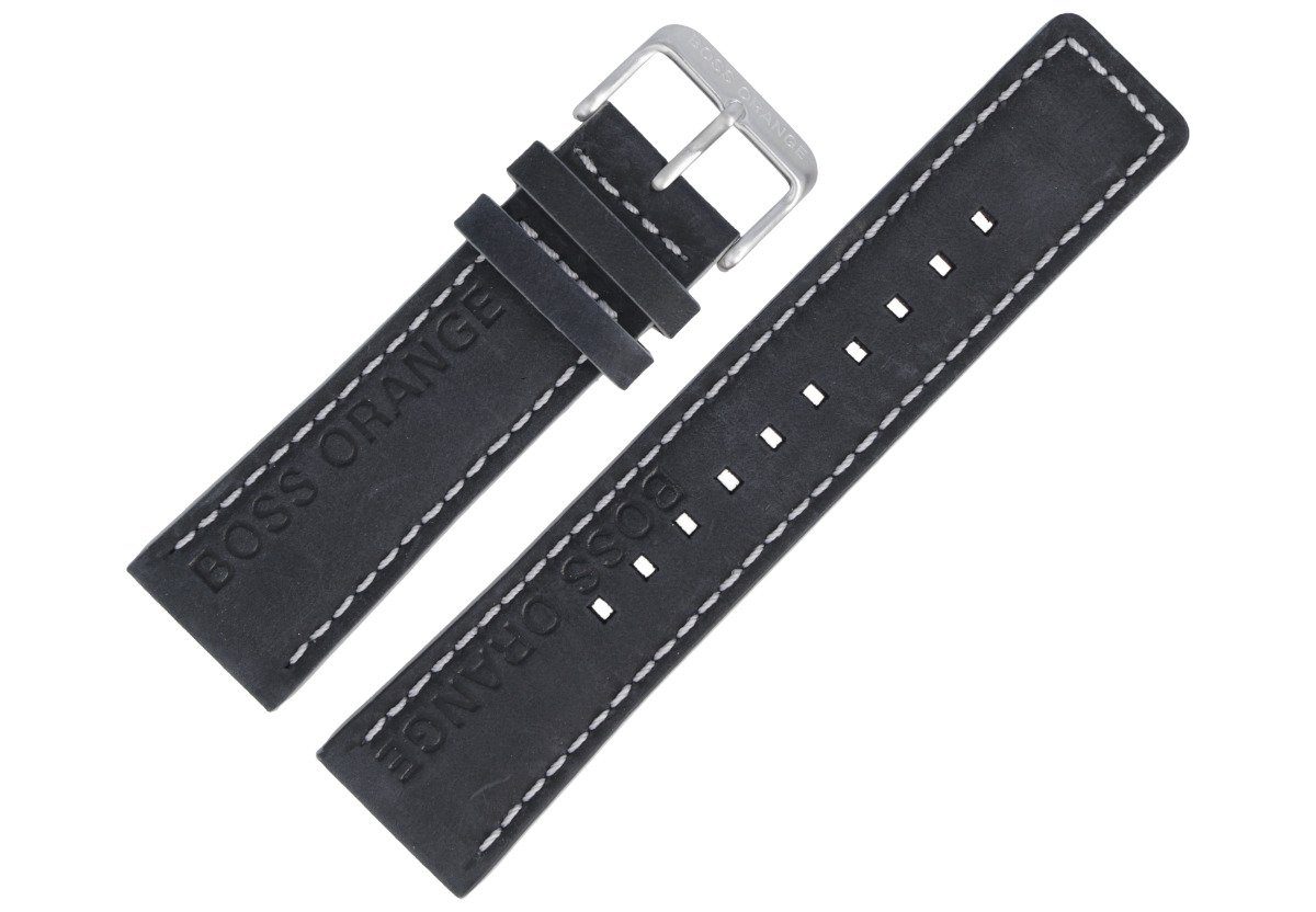 BOSS Uhrenarmband 24mm Leder Schwarz 659302652