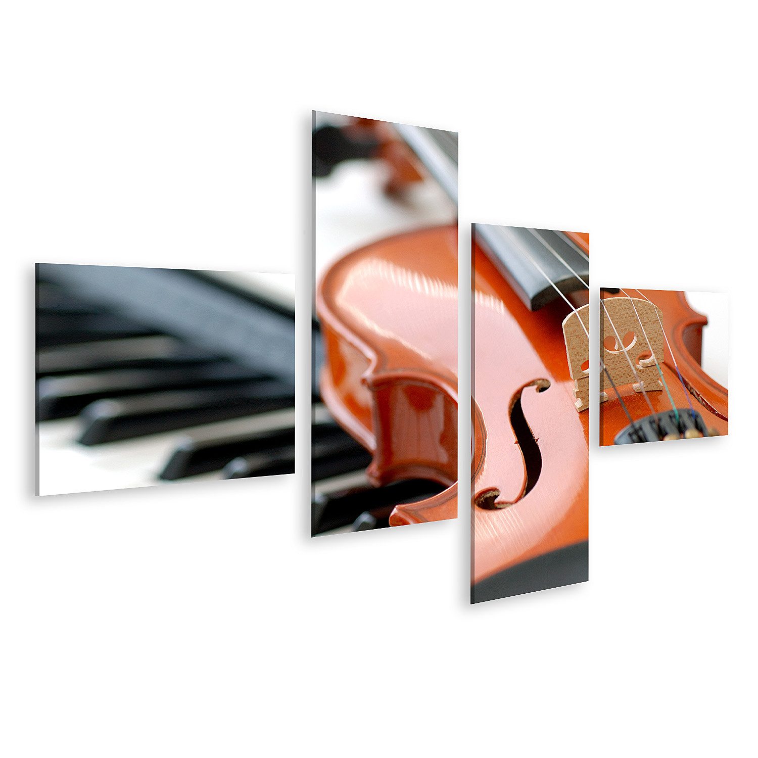 islandburner Leinwandbild Duett Geige Klavier Musik Schule Instrumente Bilder