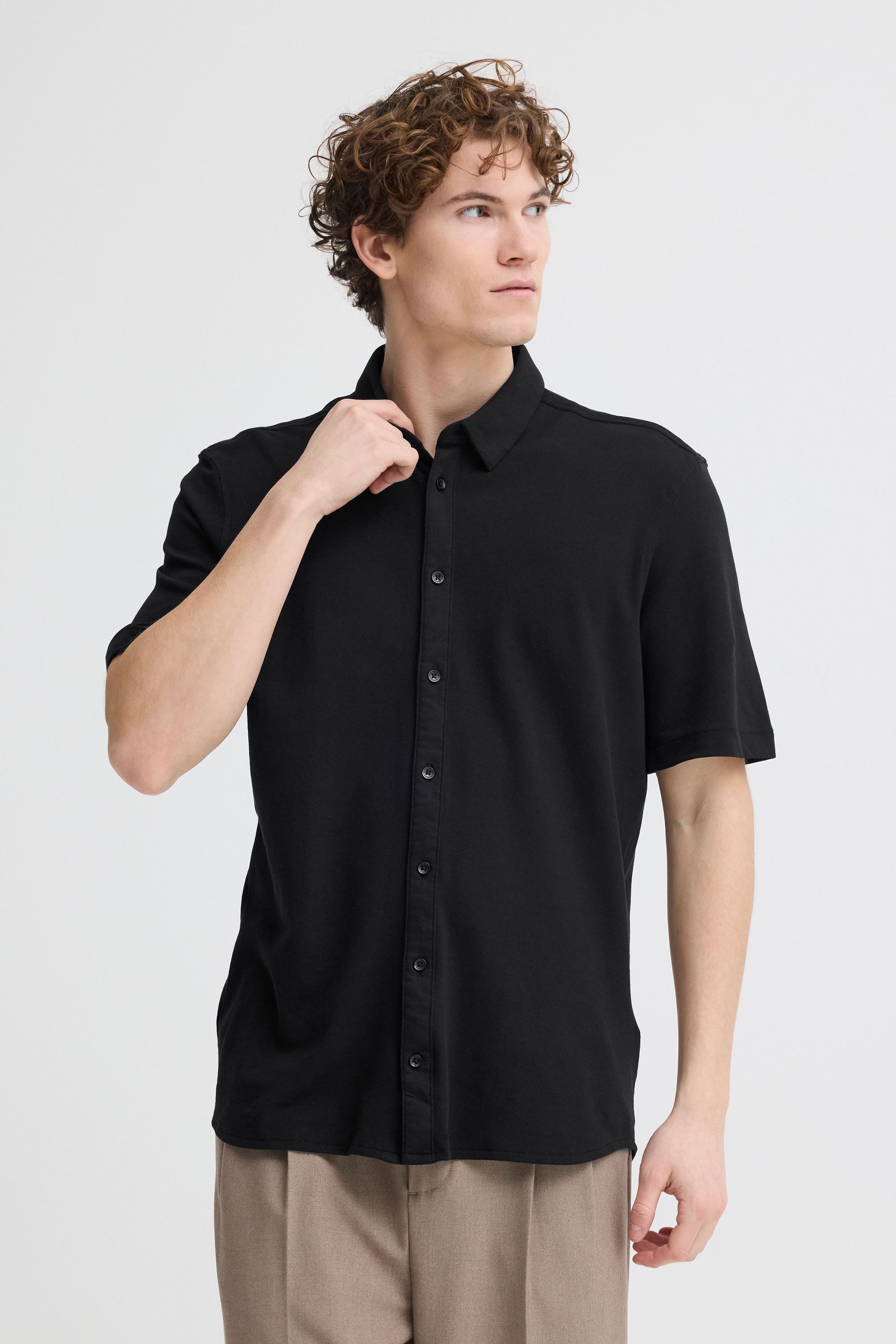 Casual Friday Kurzarmhemd CFFolke Kurzärmliges Hemd aus Pique Material