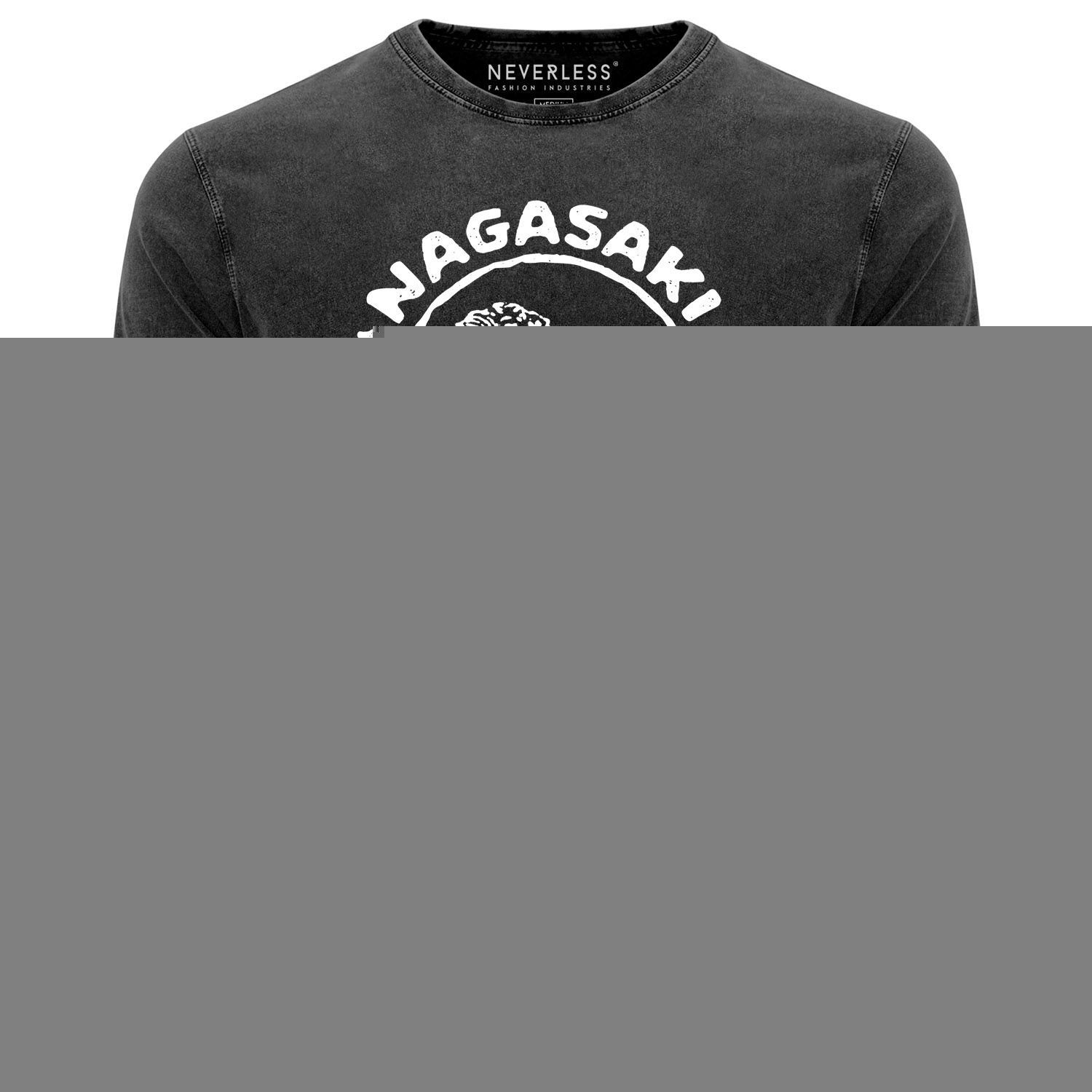 Print-Shirt Neverless® Herren T-Shirt Vintage Shirt Printshirt Tiger Aufdruck
