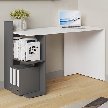 Vicco Schreibtisch Bürotisch Arbeitstisch PC-Tisch THEO Anthrazit Weiß