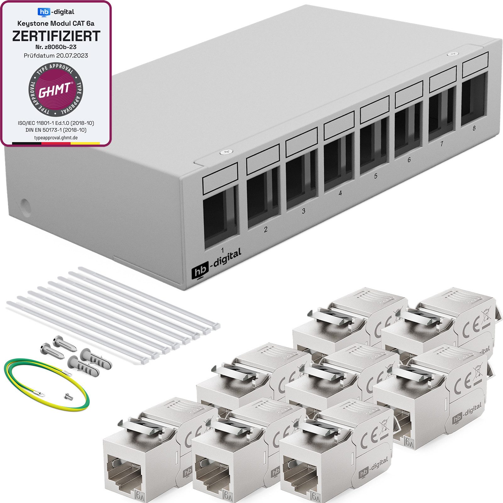 Patchpanel mit Keystone Module Cat 6a Netzwerk Patchbox Netzwerk-Panel