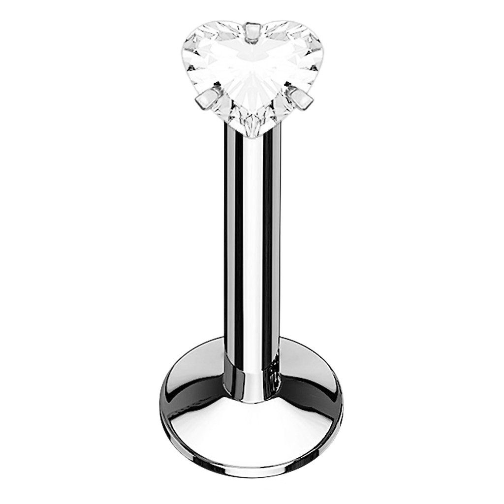 Taffstyle Piercing-Set Lippenpiercing Monroe Stud Ohrpiercing Stecker Kristall Herz Kopf (Ohrpiercing Cartilage Ohr Tragus Helix Lobe Knorpel Piercing)