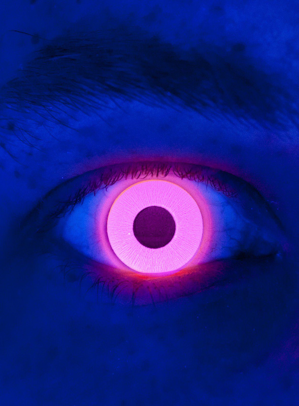 Metamorph Motivlinsen Rote UV Teufel Jahreslinsen Faschings Kontaktlinse, Motivlinsen ohne Sehstärke