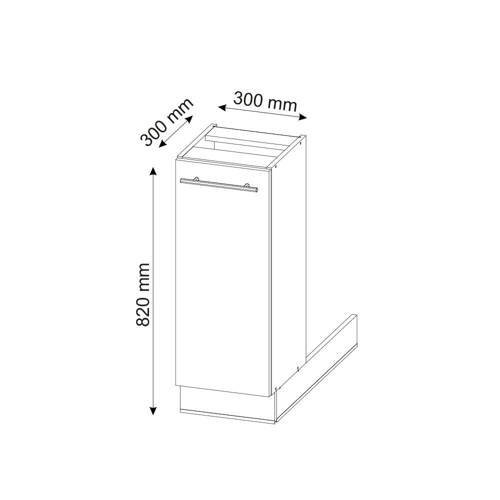 Weiß Unterschrank 30cm Fame-Line | Regalinselunterschrank Anthrazit-Gold Weiß Weiß Vicco LH