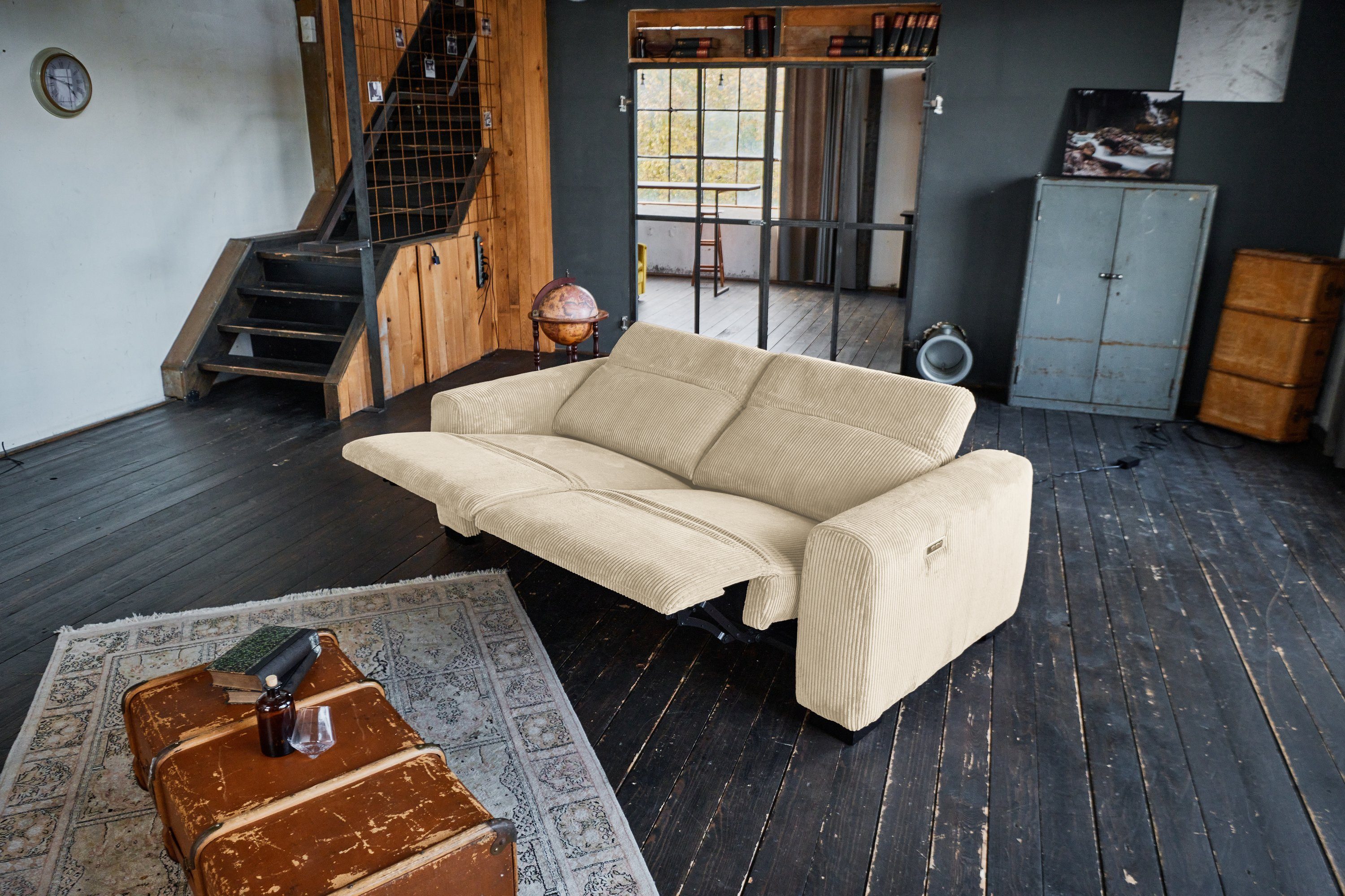 KAWOLA 3-Sitzer Relaxfunktion, Sofa mit Farben FINN, und Bezüge versch