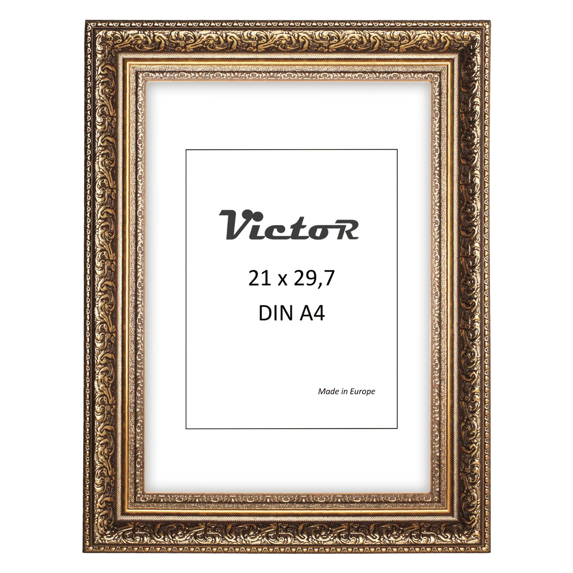 Victor (Zenith) Bilderrahmen Leonardo, Bilderrahmen A4 Gold Braun 21 x 30 c günstig online kaufen