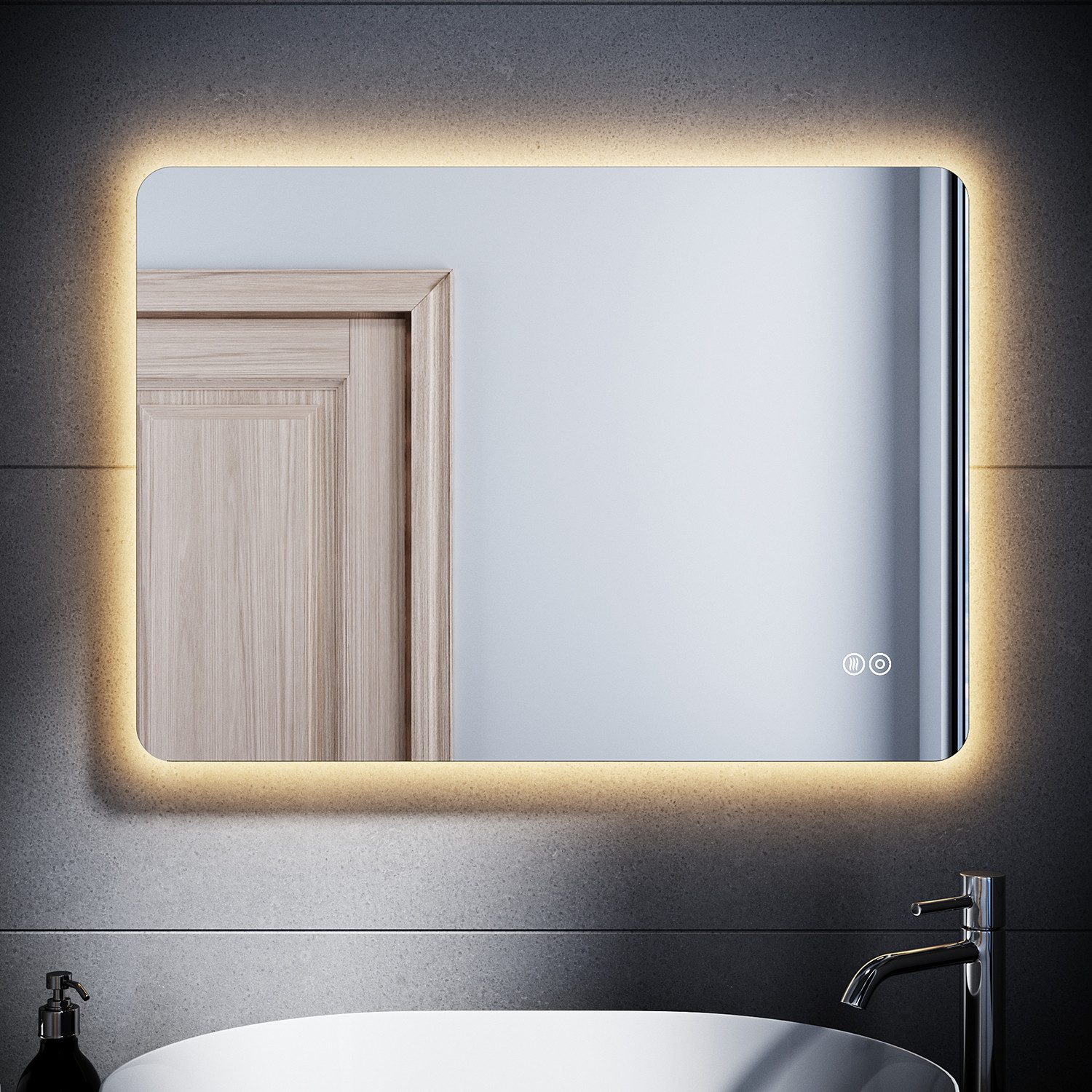 SONNI Badspiegel LED Badspiegel mit Touch, 3 Lichtfarben, Anti-Beschlag, 70 günstig online kaufen