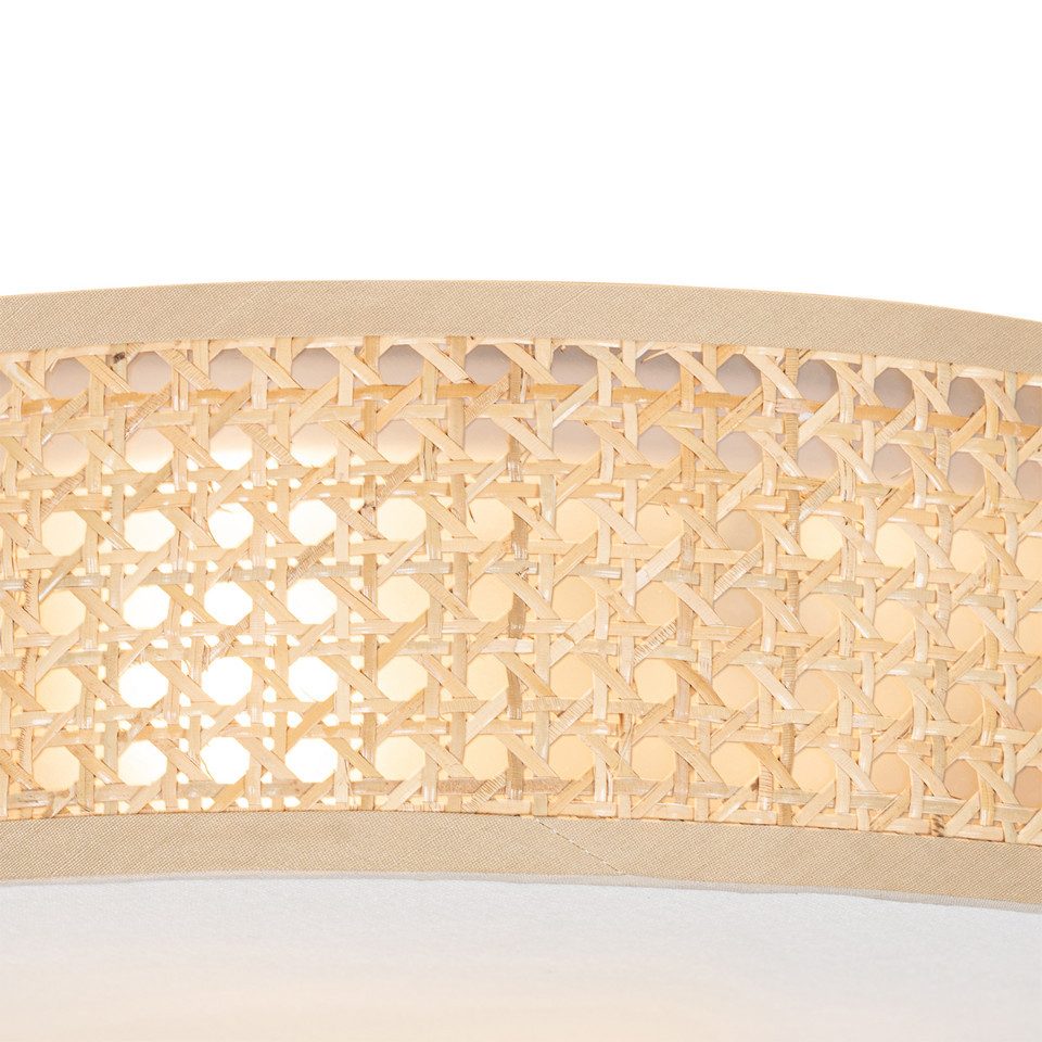 Qazqa Deckenleuchte Tromma, ohne Leuchtmittel, Warmweiß, QAZQA Deckenleuchte, e27, Naturel, Rattan, Orientalisch