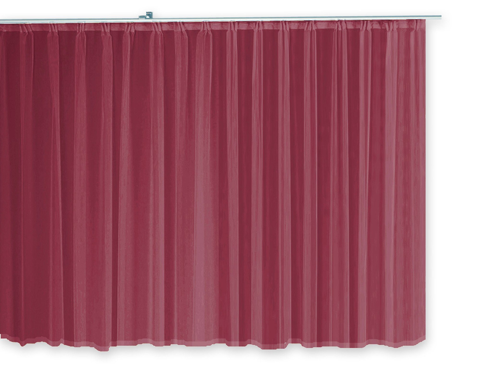 Gardine Voile Gardine Emotion (1 cm, Bordeaux Polyester Deko, Kräuselband Haus Dekoschal und St), 500x145 transparent, Kräuselband Faltenband