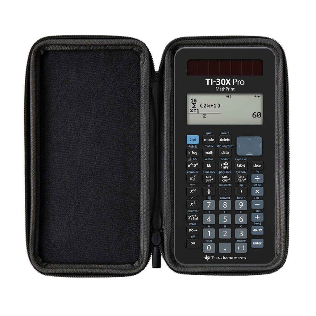 CALCUSO Taschenrechner Zubehör zum TI-30X Plus/Pro MathPrint: Fachbuch & Schutztasche Schwarz