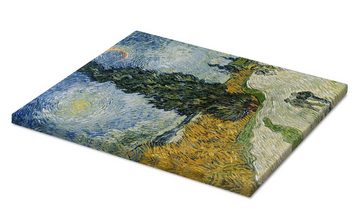 Posterlounge Leinwandbild Vincent van Gogh, Straße mit Zypressen, Wohnzimmer Mediterran Malerei