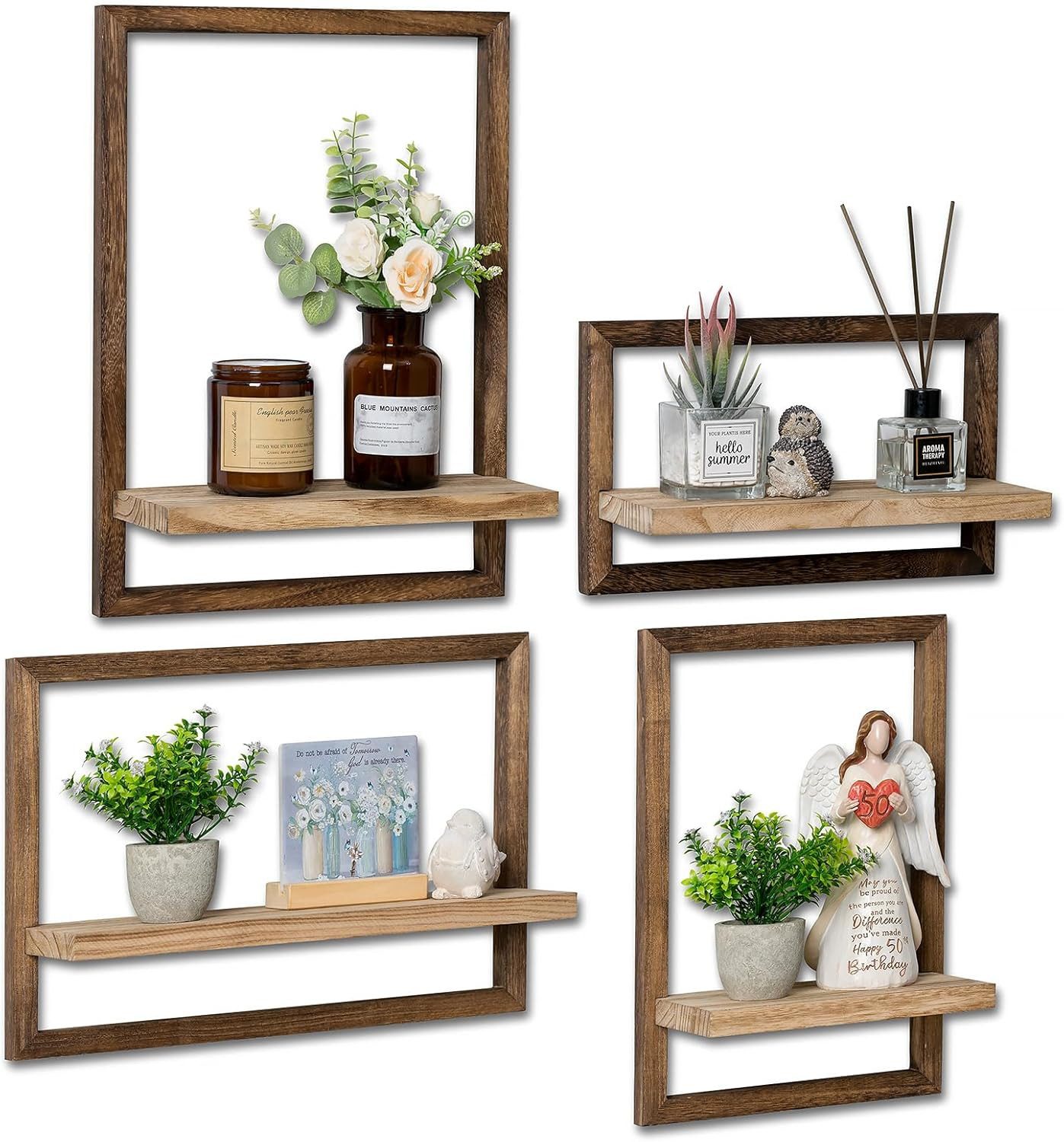 Holz Lichter Wandregal Wandregal 4er-Set Holz günstig online kaufen