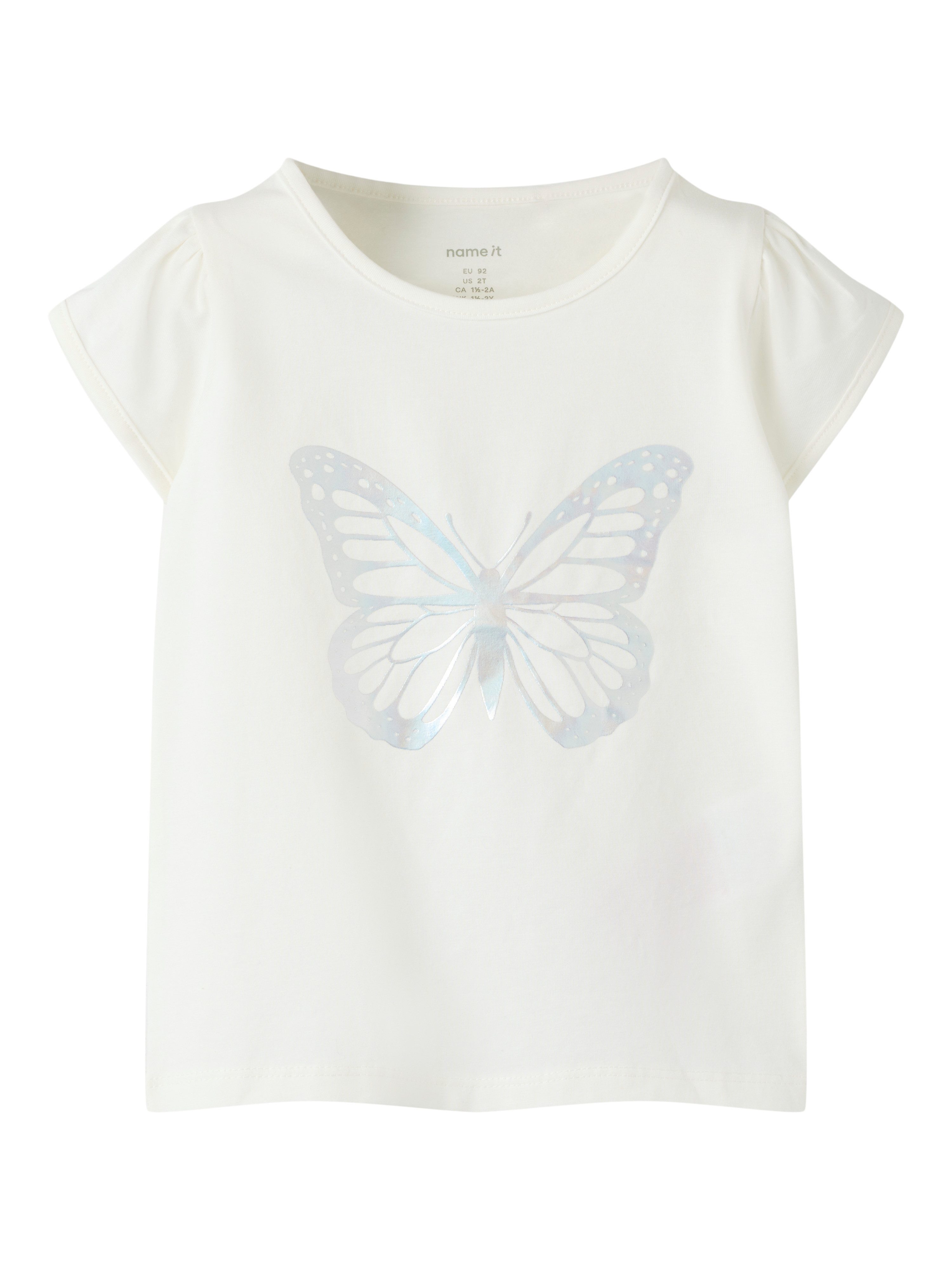 Name It T-Shirt NMFFIPASA CAP SL TOP BOX mit sommerlichem Schmetterlings-Druck – Bild 2 von 3
