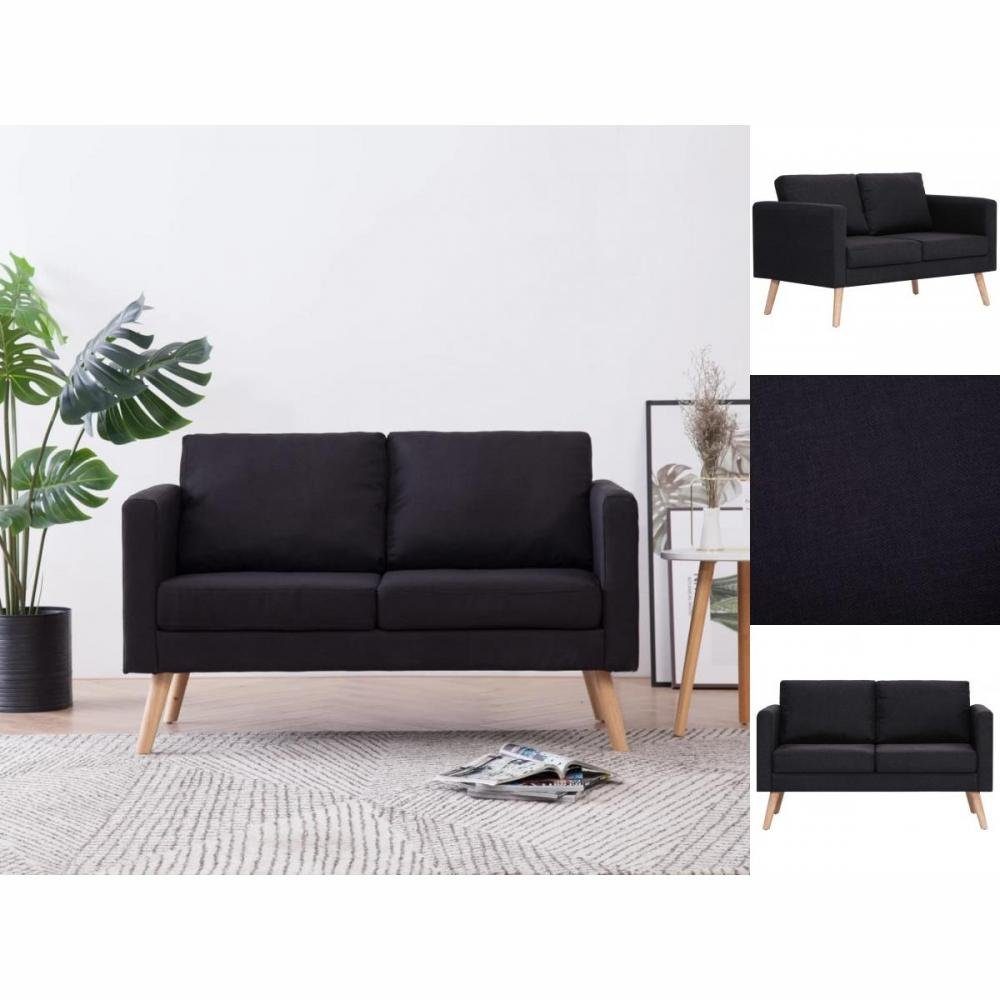 vidaXL Sofa 2-Sitzer-Sofa Stoff Schwarz Couch