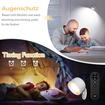 Bedee Wandleuchte LED Wandleuchte Wiederaufladbare Wandlampe + Fernbedienung, LED fest integriert, Kaltweiß, Neutralweiß, Warmweiß, 6 RGB-Farben, LED Wandlampe für Wohnzimmer, Flur, Balkon, Hotel 2500 mAh