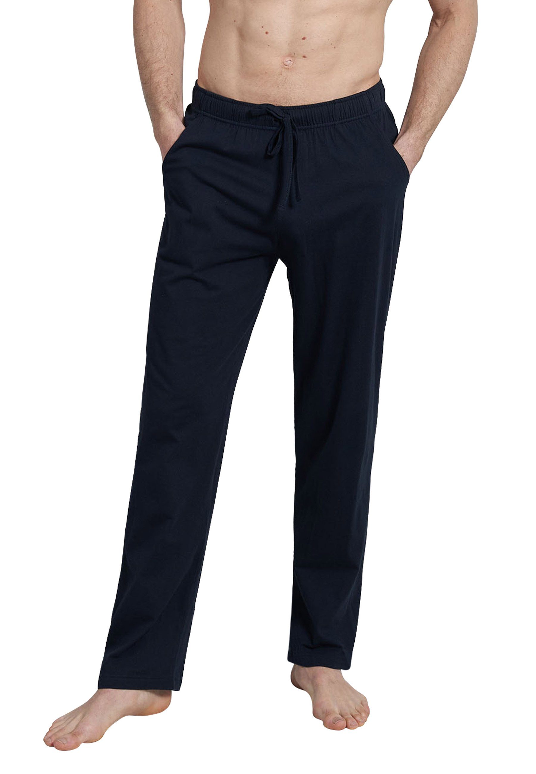 CECEBA Lange-Hose Herren Schlafhose (1-tlg) CECEBA uni blau