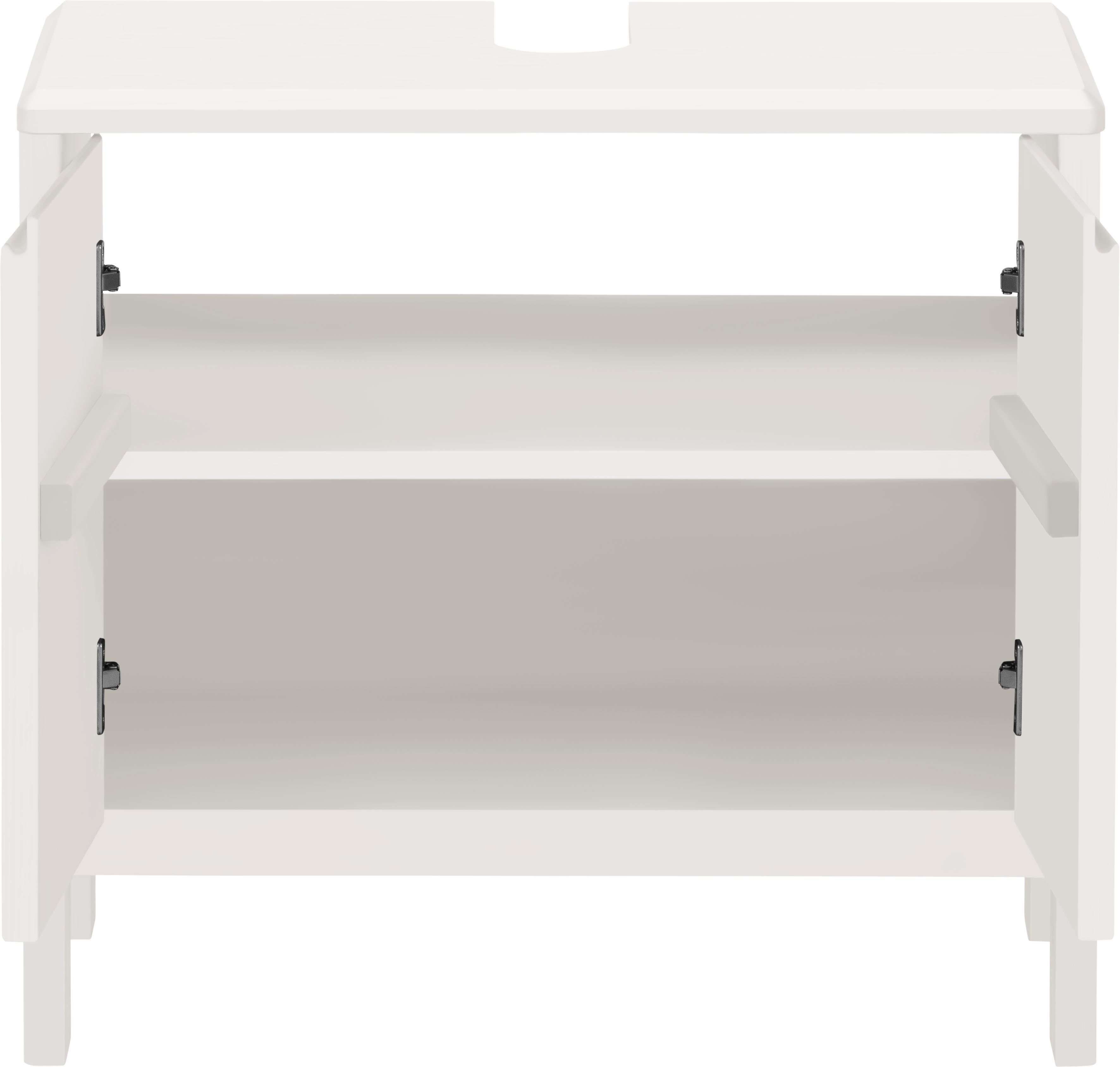 OTTO products Waschbeckenunterschrank Jorrick Breite 60 cm, Kiefer mit Bio Öl/Wachs behandelt, Siphonausschnitt