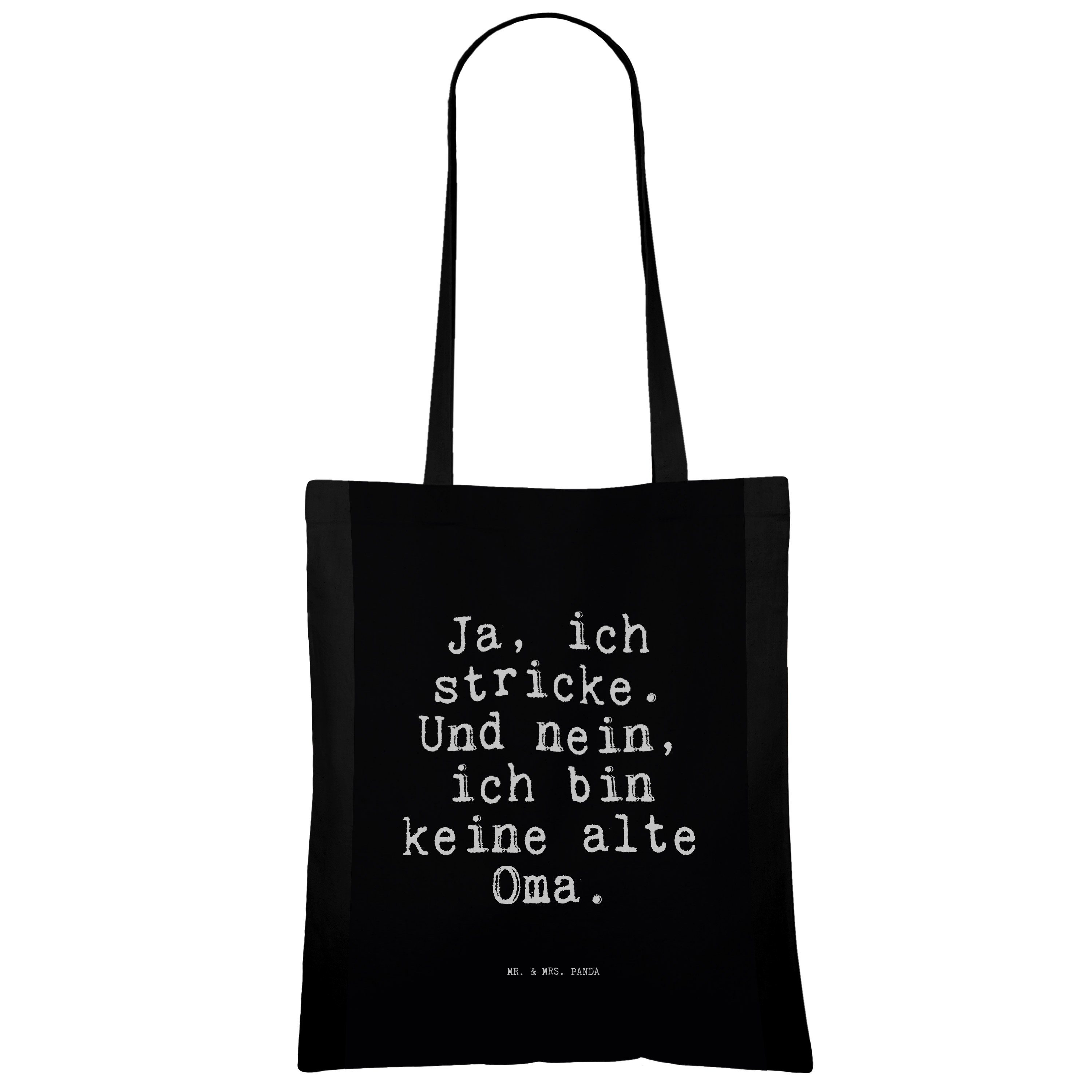 Hobby, Ja, Tragetasche Spruch, Mr. Mrs. Und... & Schwarz - (1-tlg) Zitate, stricke. ich - Panda Geschenk,