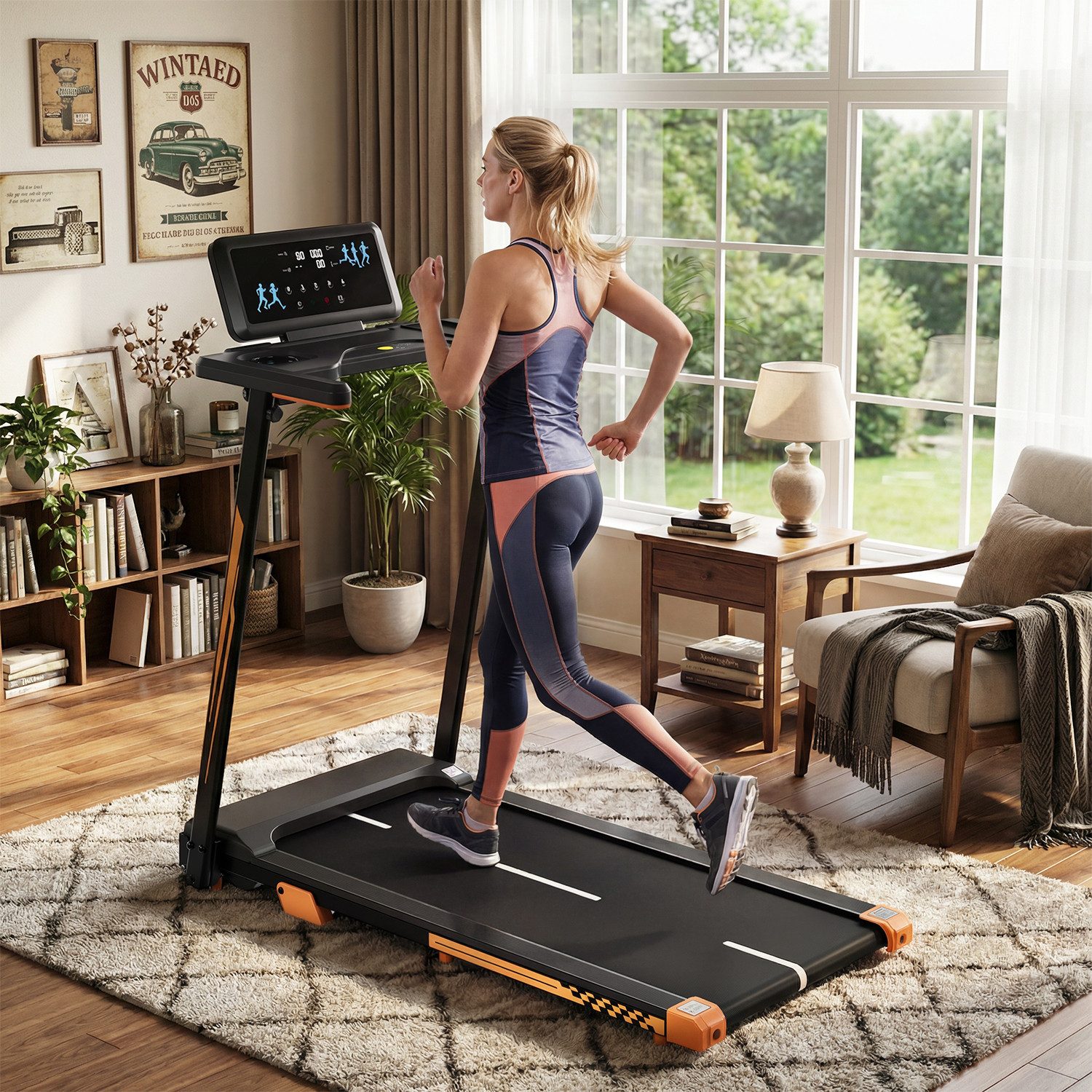 HOMALL Laufband Gehen und Laufband, Höchstgeschwindigkeit 12 Kilometer pro Stunde (Verfügt über eine App und Bluetooth-Funktionalität, komplett mit Fernbedienung und verstellbarer Armlehnenhöhe. Leicht und tragbar, lässt es sich bequem verstauen)