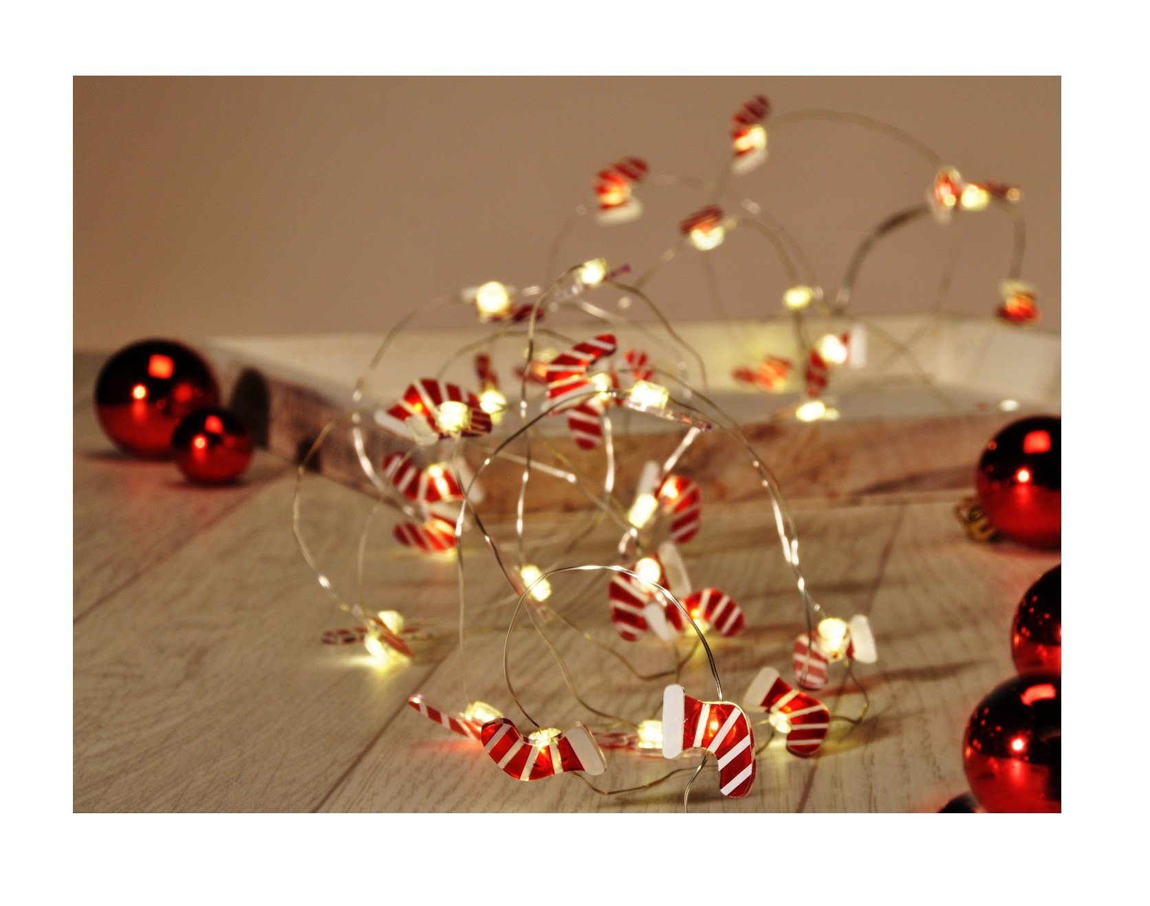 GartenHero LED-Lichterkette 40 LED Lichterkette Weihnachtssocken Lichterschlauch Weihnachten