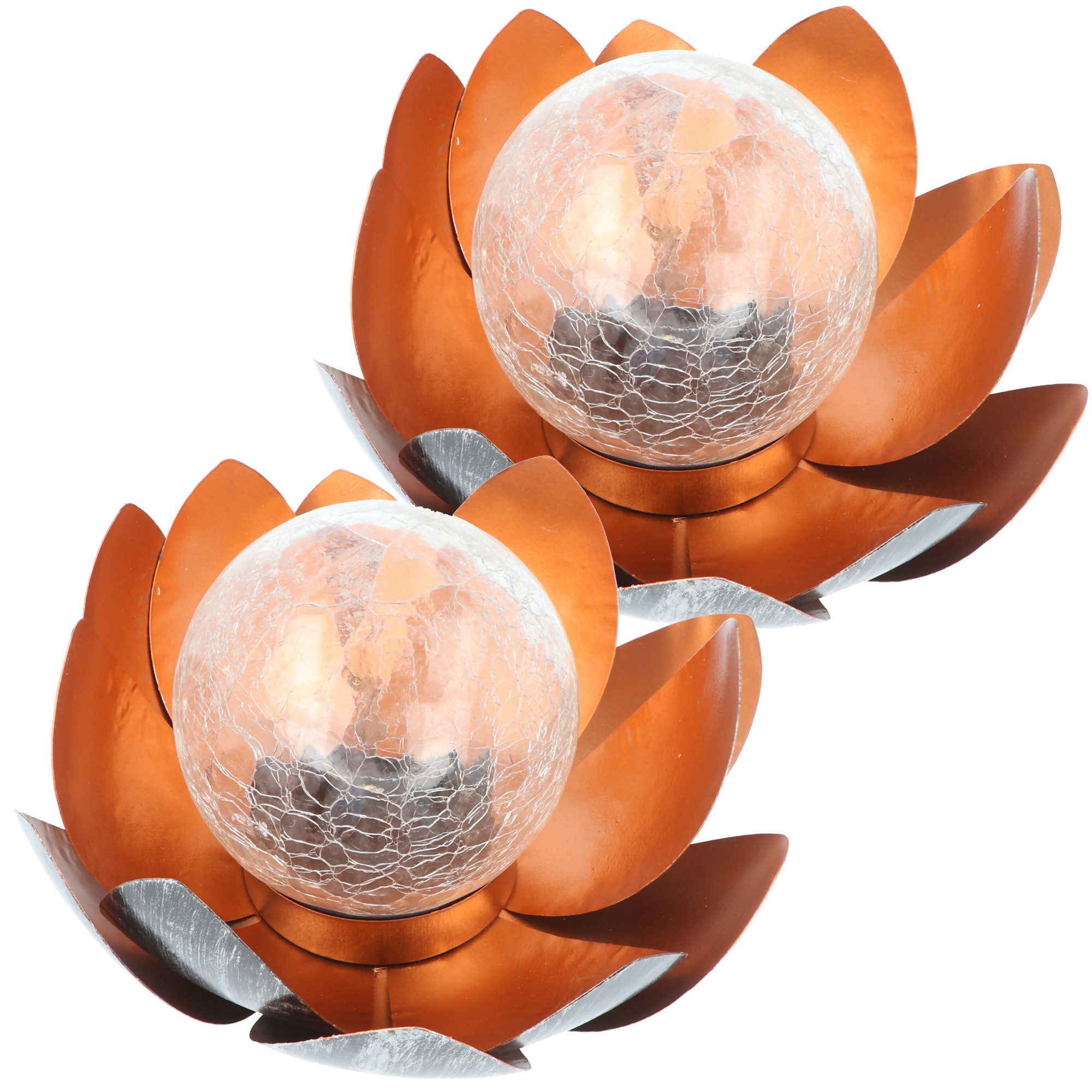 EZ SOLAR LED Taschenlampe Bezauberndes Solar Lotusblüten Duett, Lotusblume Solar LED Gartenlich