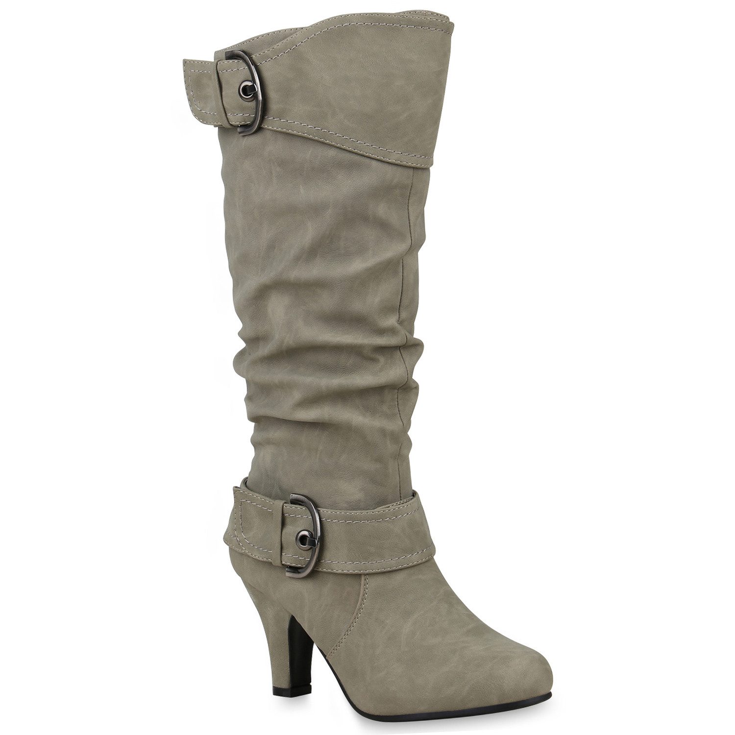 VAN HILL 98232 Stiefel Damen Stiefel Mia Klassische Winterstiefel mit Trichterabsatz