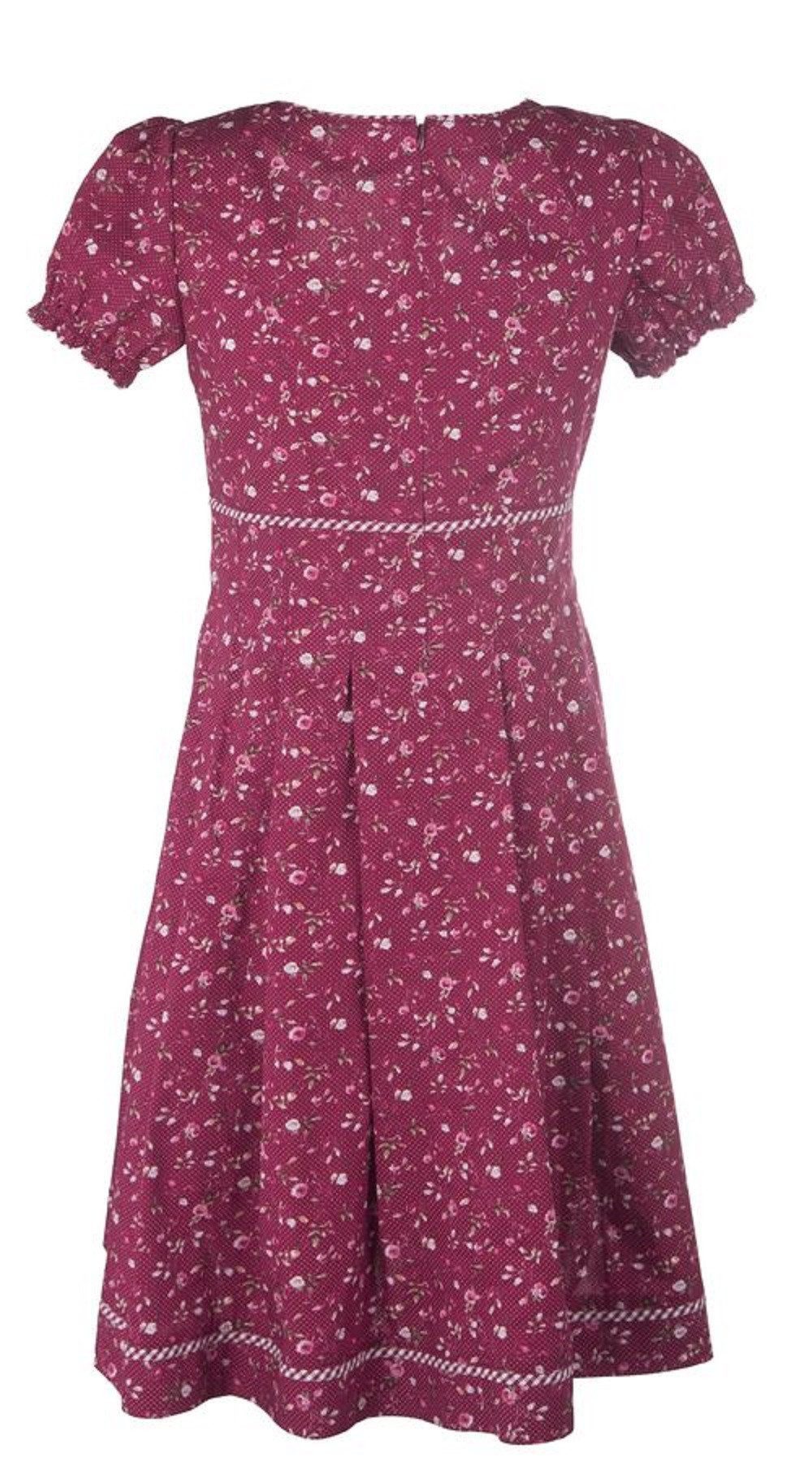 Ramona Lippert Trachtenkleid Andrea Sommerkleid rot geblümt mit Puffärmeln günstig online kaufen